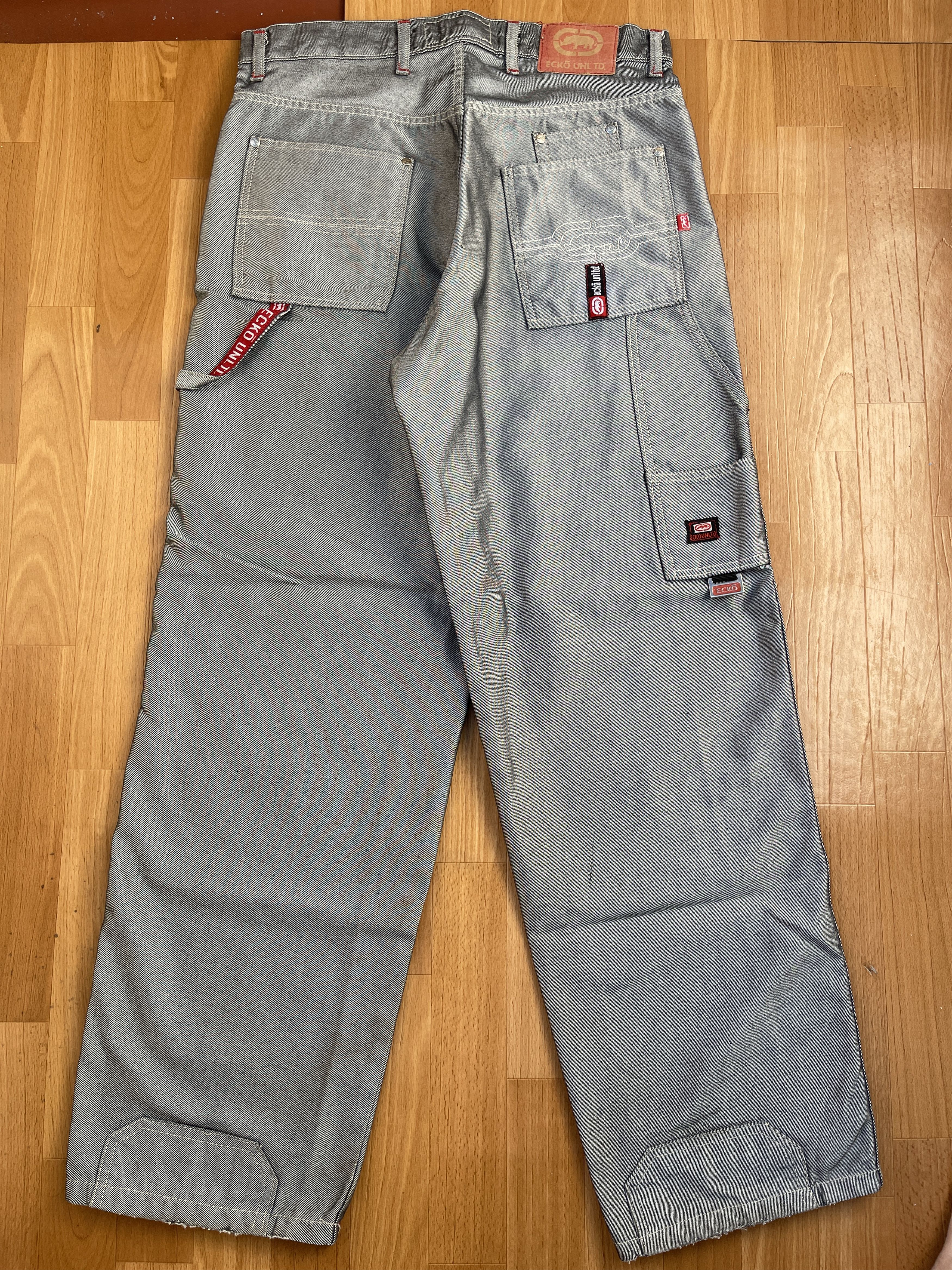 Ecko Unltd. Ecko Unltd jeans, shiny silver metallic vintage baggy Y2K 34 Size US 34 / EU 50 - 2 Thumbnail