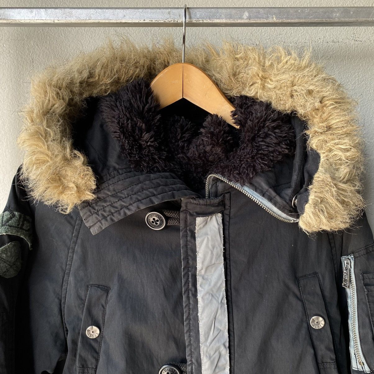Diesel DIESEL Black Fur-Trimmed Parka Size US S / EU 44-46 / 1 - 3 Thumbnail