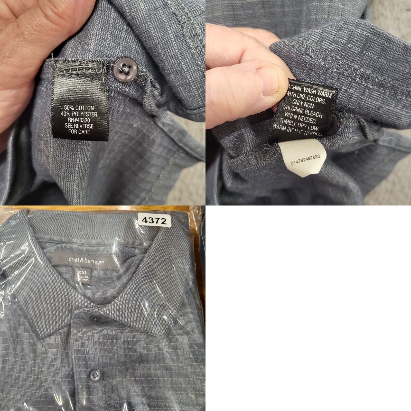 Croft & Barrow VINTAGE? No. Actually: Croft & Barrow Polo Shirt Men XXL Gray Checks Pocket Long Sleeve Preppy Shirt Size US XXL / EU 58 / 5 - 9 Thumbnail