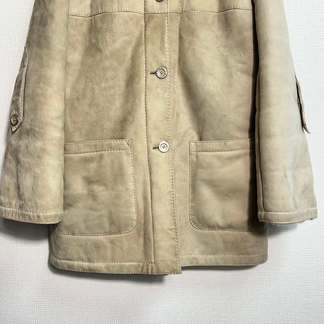 Hermes VINTAGE HERMES SPORT suede & shearling cream collared coat Size S / US 4 / IT 40 - 9 Thumbnail