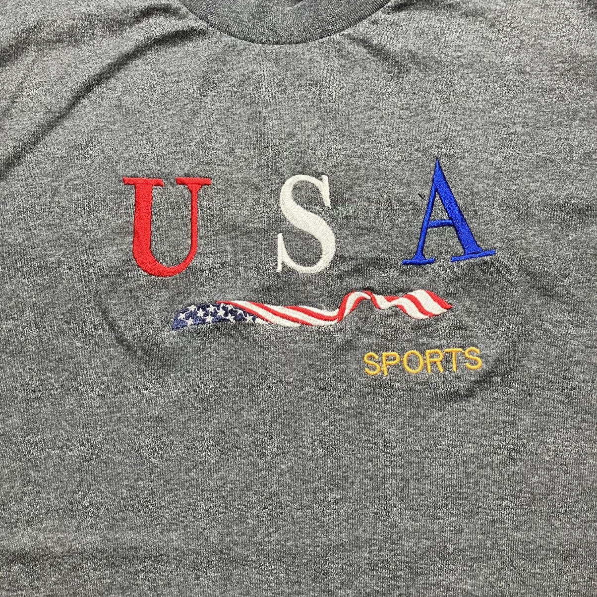 USA Olympics × Vintage Vintage 90s USA Sports Embroidered T Shirt Gray Size US M / EU 48-50 / 2 - 2 Thumbnail