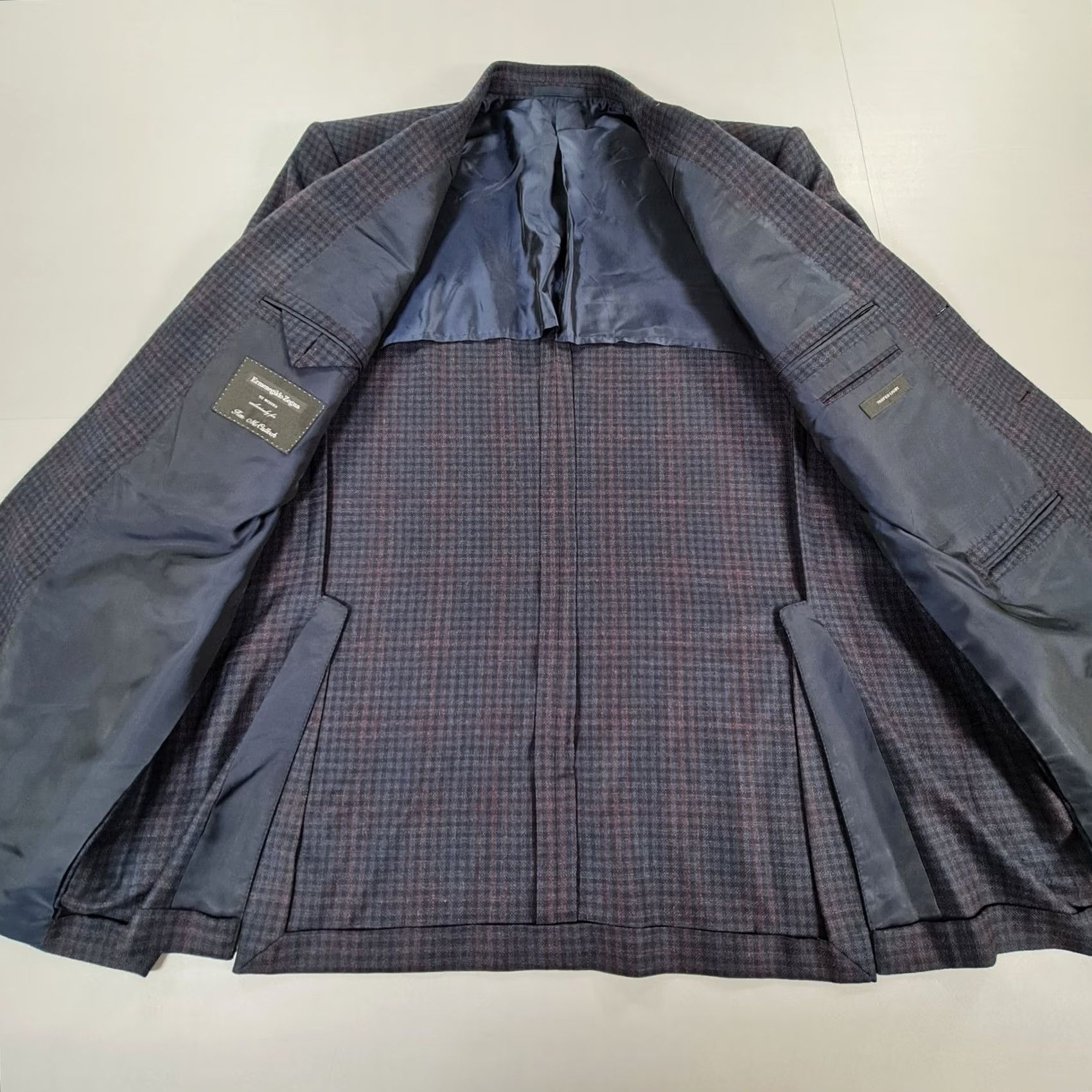 Ermenegildo Zegna VINTAGE? (No) -> Ermenegildo Zegna Blazer Blue Plaid Wool Su Misura Button Closure Regular 48 Long Mens Jacket Size 48R - 4 Thumbnail