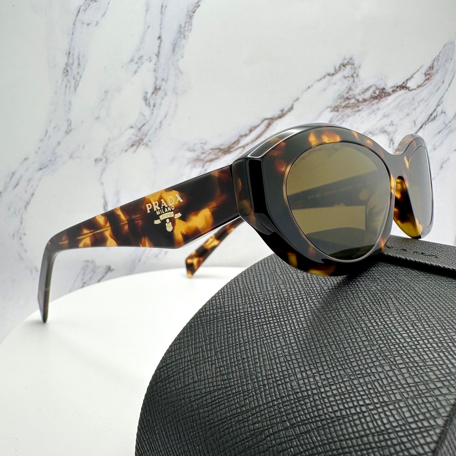 Prada PRADA New Sunglasses Symbole Logo Brown Tortoise Cat Eye Size ONE SIZE - 16 Thumbnail