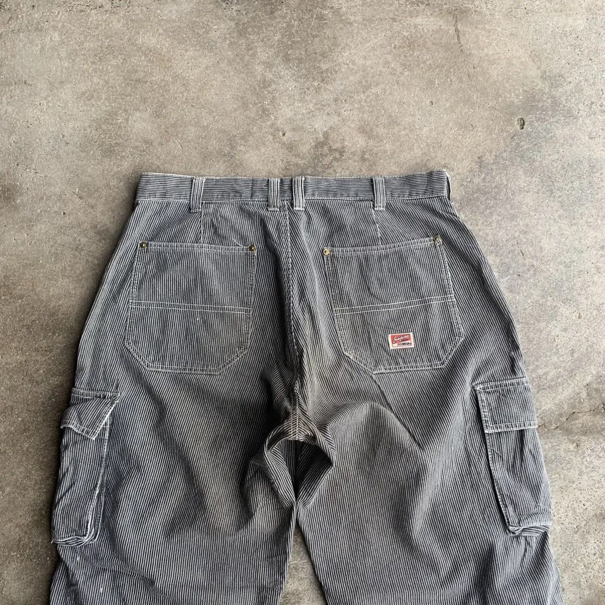 Dogtown × Japanese Brand × OVER THE STRiPES DISTRESSED! JAPANESE Hickory Work Wear Double Knee Pants Size US 34 / EU 50 - 15 Thumbnail