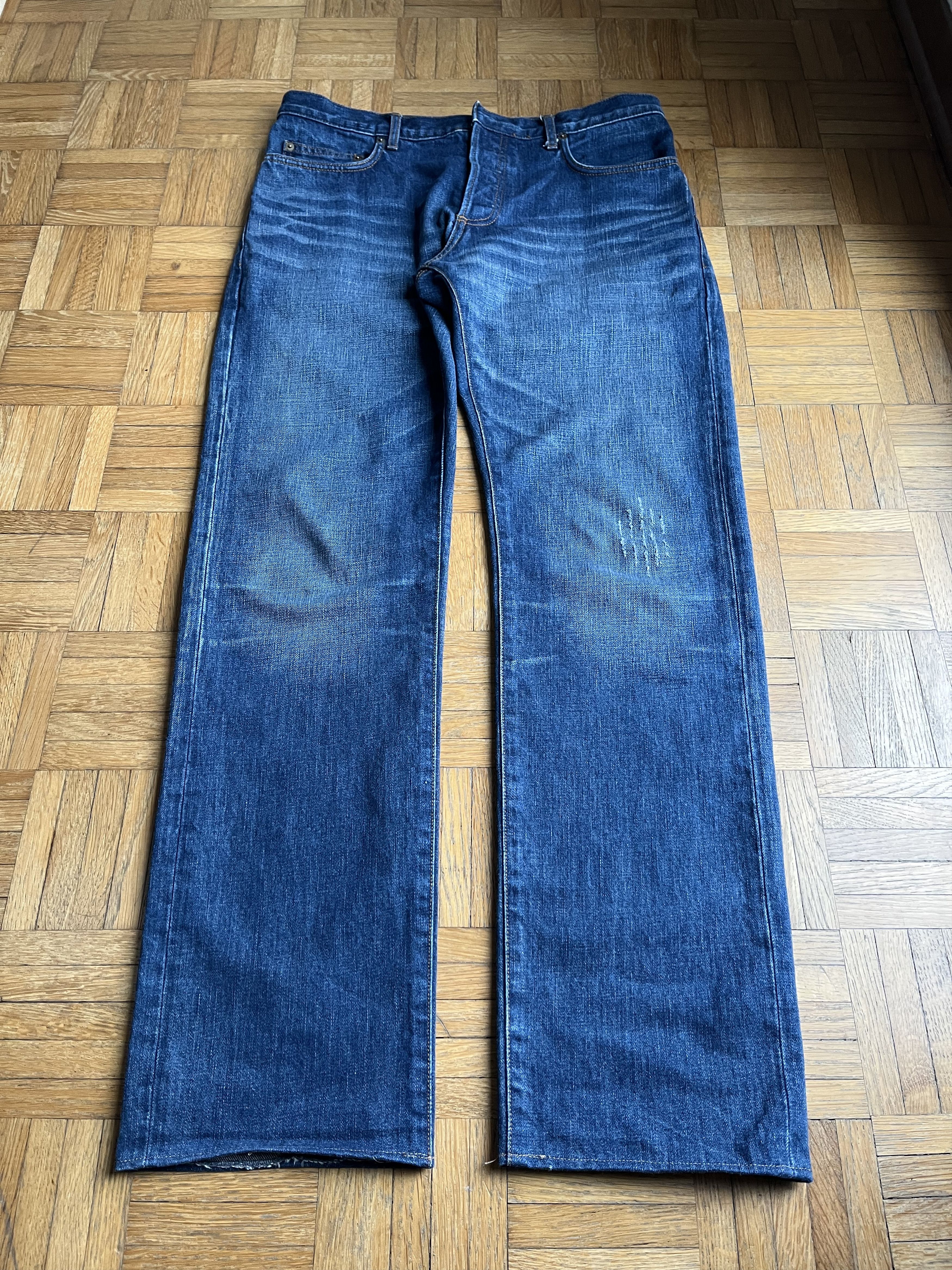 Dior × Hedi Slimane AW06 Dior Homme Waxed Clawmark Blue Jeans Hedi