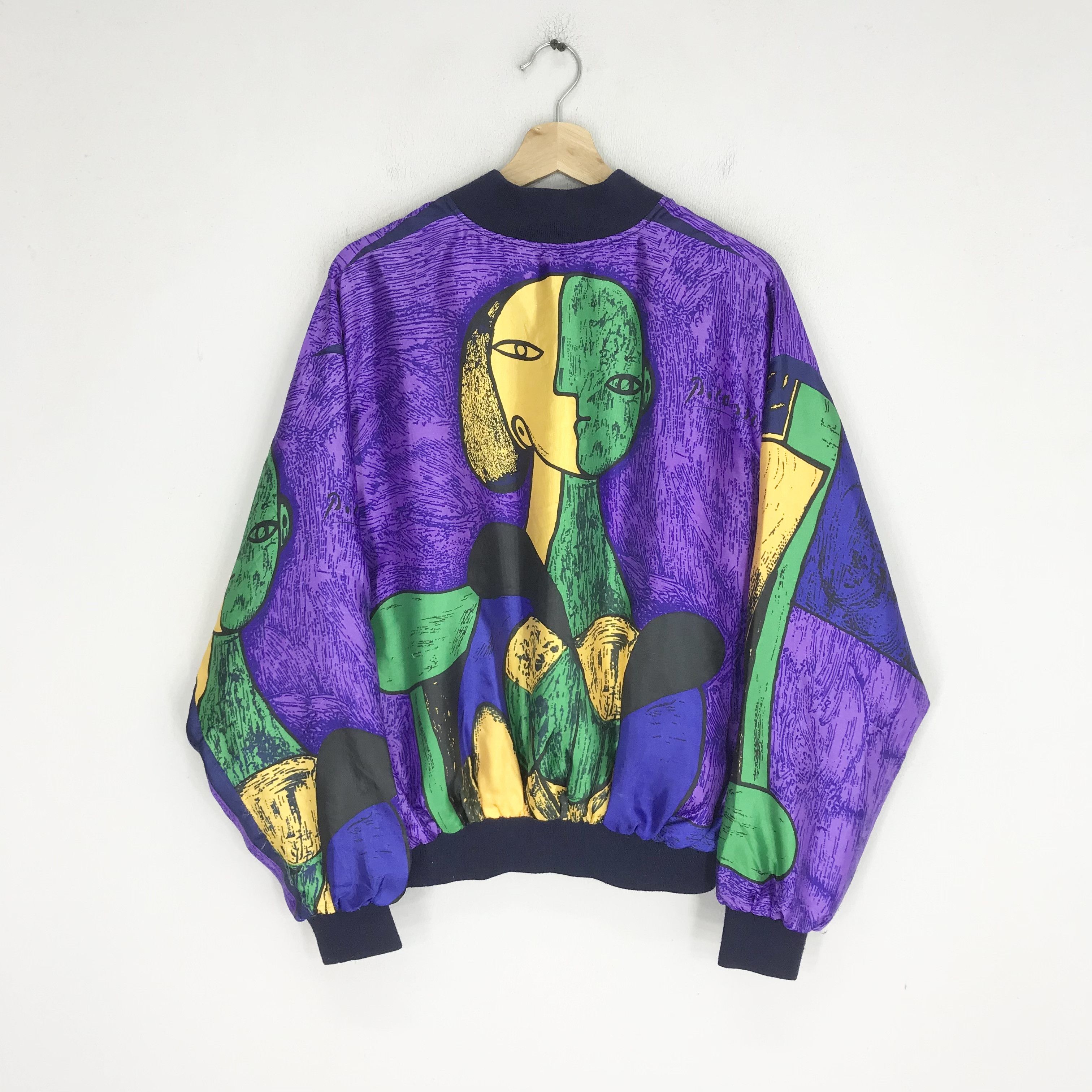 Vintage Vintage 90's Picasso Pop Art Style Baroque Silk Jacket Size US L / EU 52-54 / 3 - 2 Thumbnail