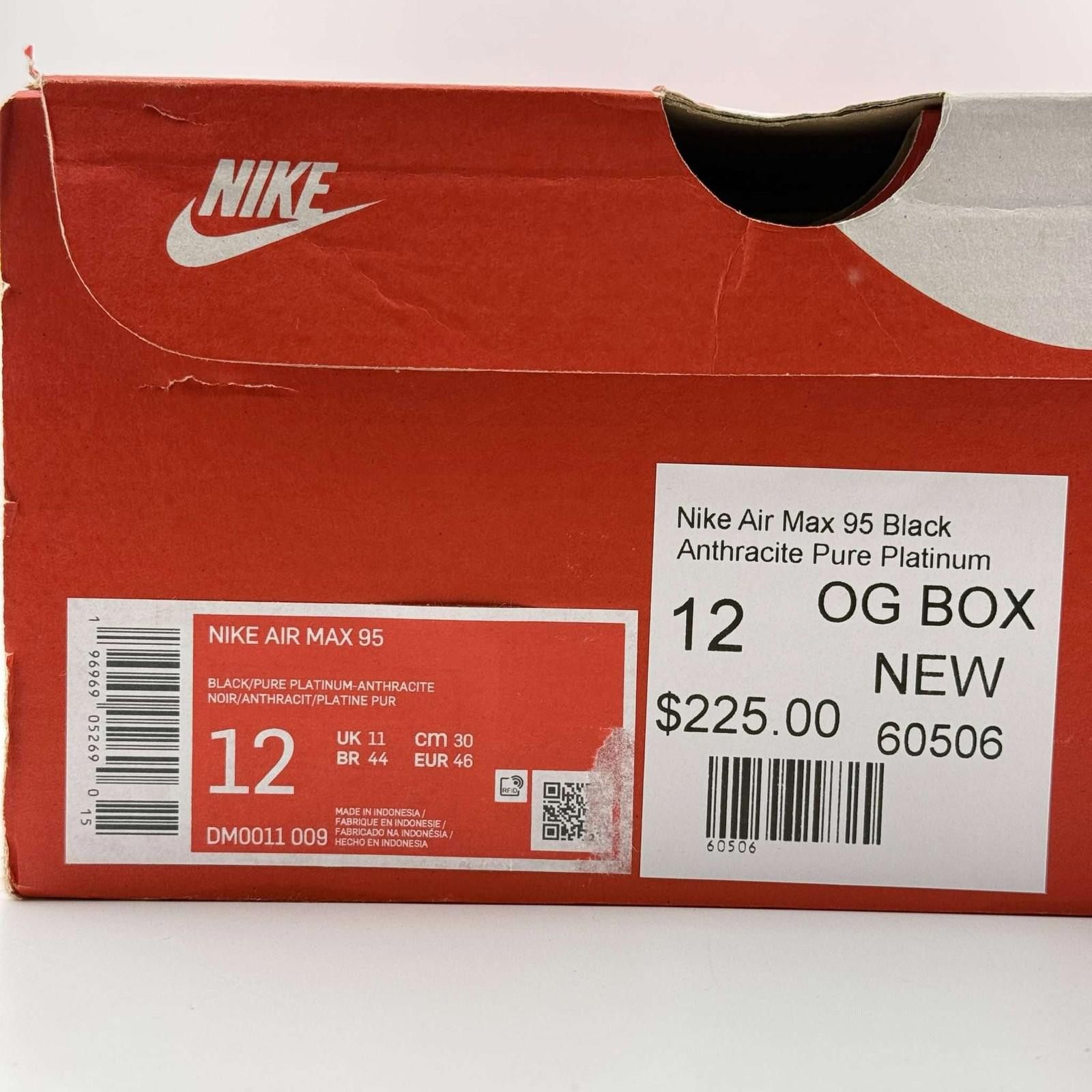 Nike Nike Air Max 95 Black Anthracite Pure Platinum US 12 New Size US 12 / EU 45 - 8 Thumbnail