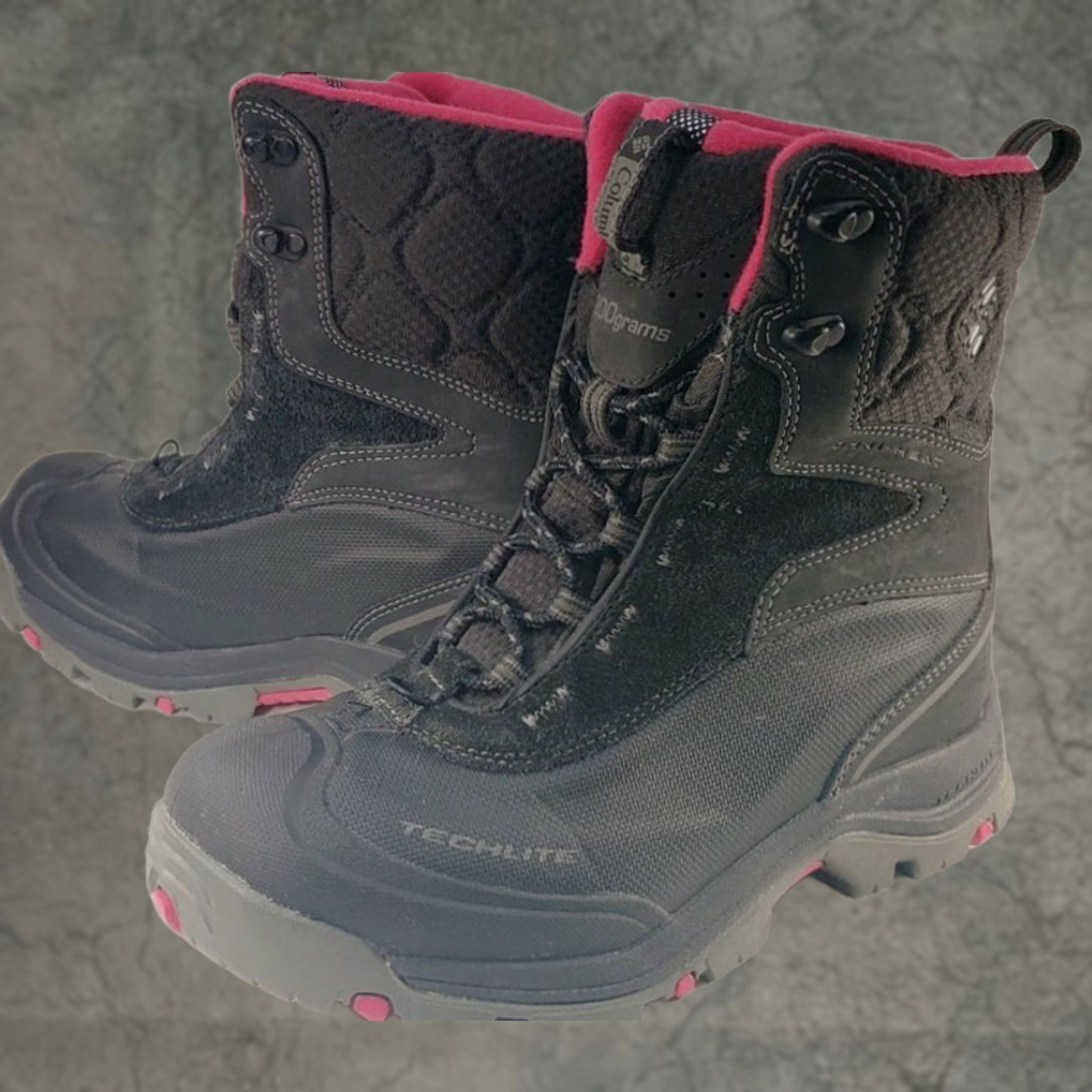 Vintage Columbia Bugaboot Plus Omni Heat Boots Women's 7M Black Pink BL 1490-010 Snow Boot Winter Waterproof 200G Leather Textile Omni Heat VINTAGE? Size US 6 / IT 36 - 1 Thumbnail
