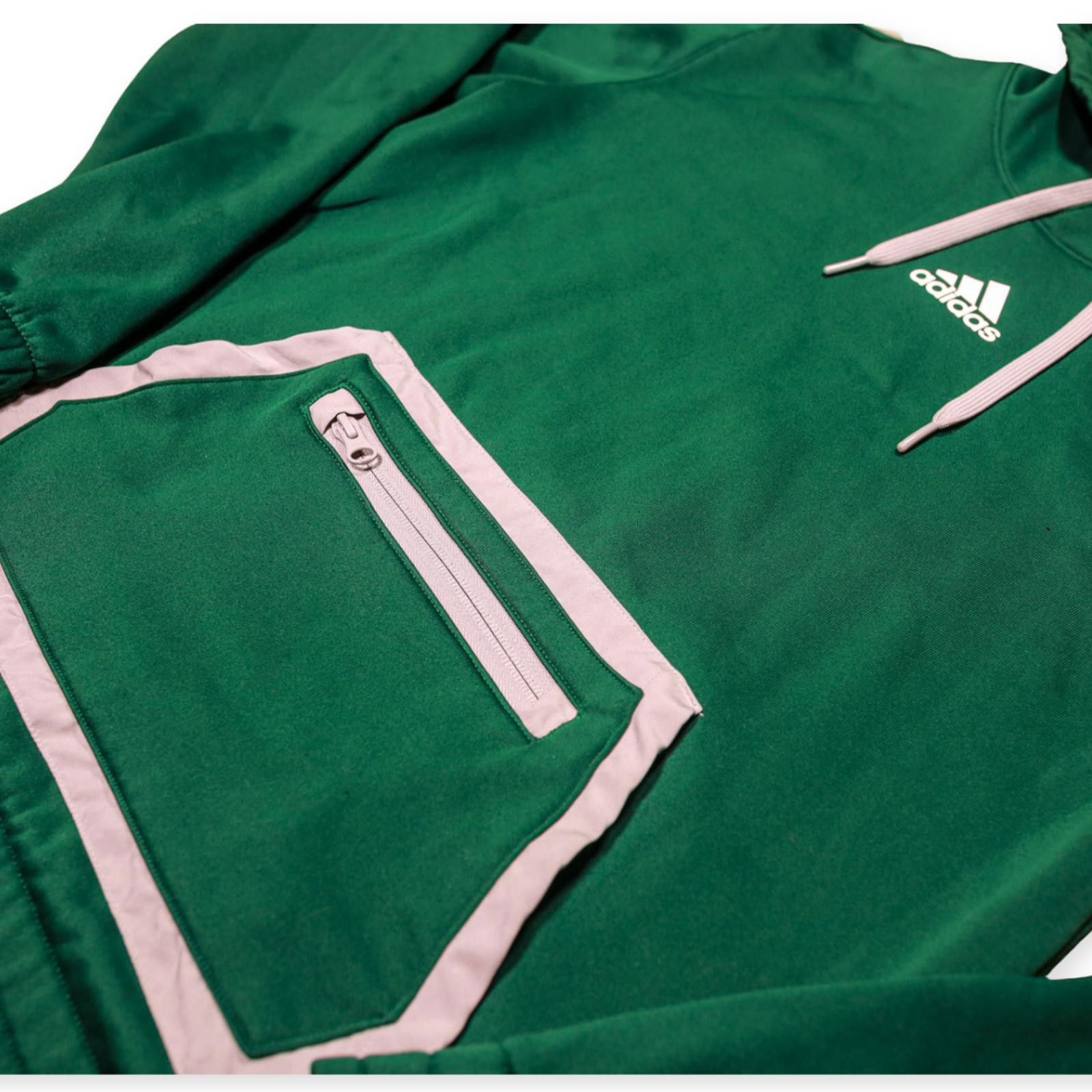 Adidas Adidas Green Hoodie Small Pullover w/ Gray Trim Size US S / EU 44-46 / 1 - 4 Thumbnail