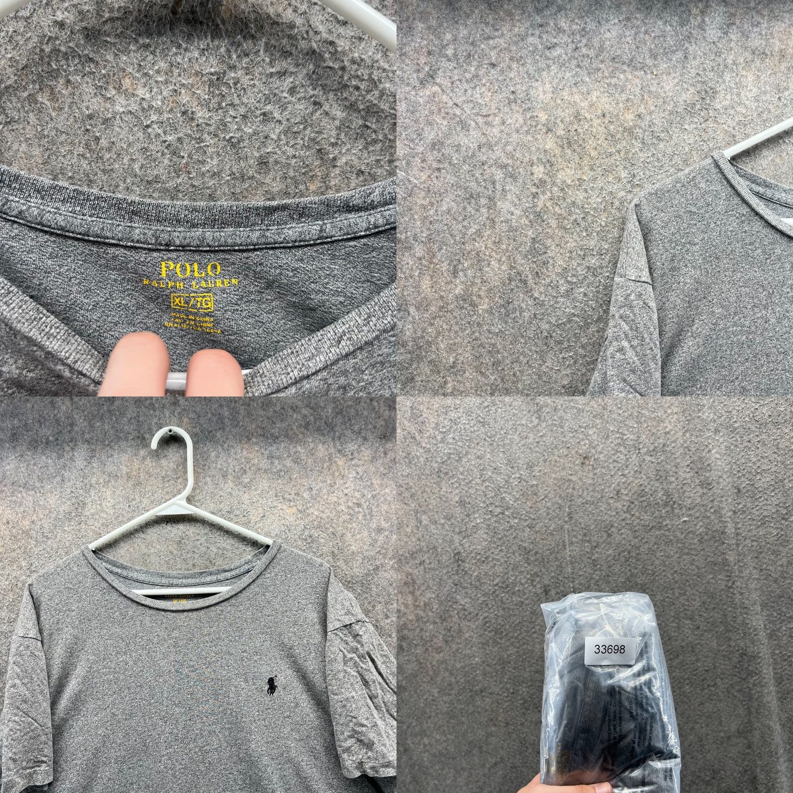 Polo Ralph Lauren VINTAGE Polo Ralph Lauren Shirt Mens XL Gray Crewneck Pony Heather Cotton Short Sleeve T-Shirt Classic All Seasons Men's Size US XL / EU 56 / 4 - 8 Thumbnail