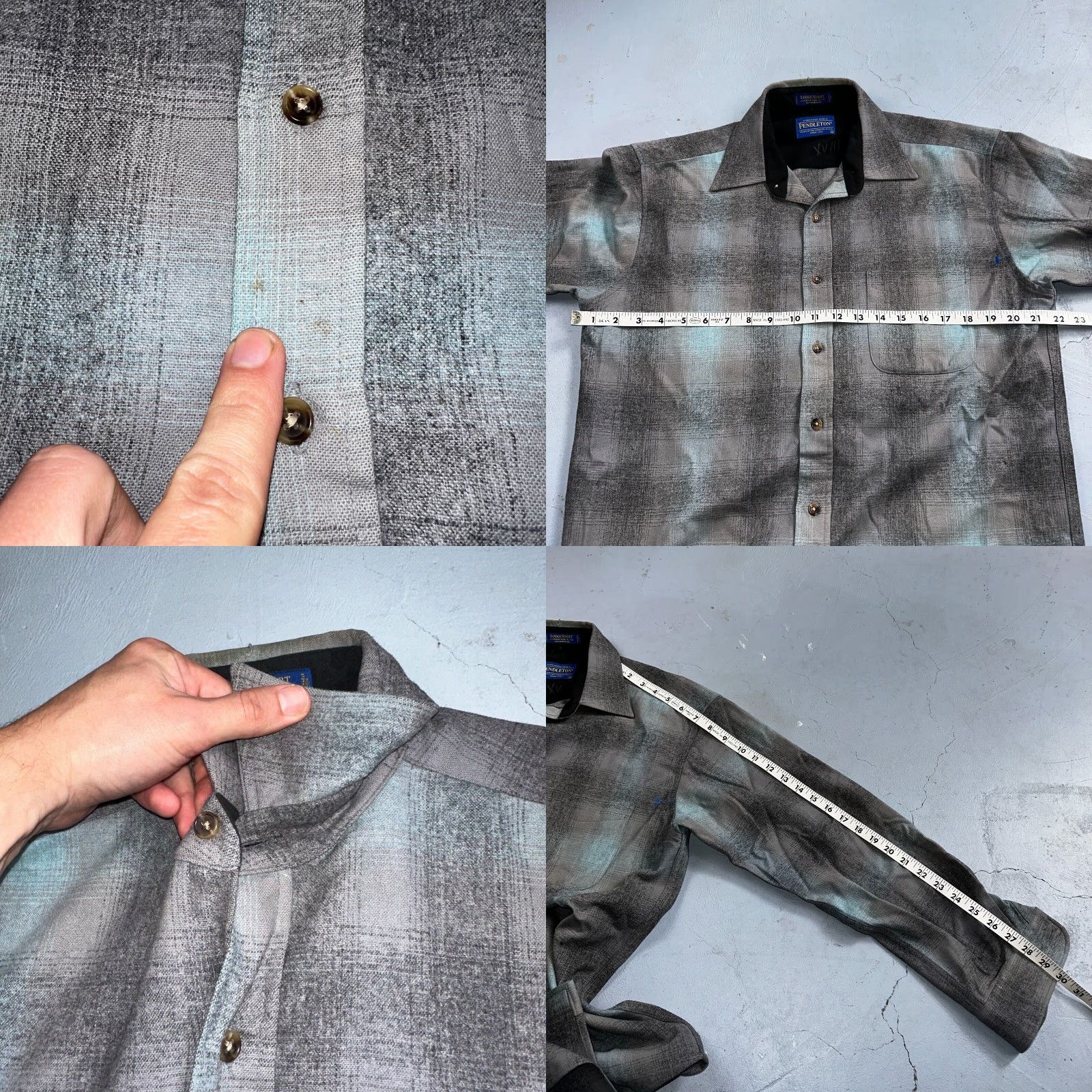Pendleton VINTAGE Pendleton Men's Wool Plaid Button-Up Shirt Casual Fall Winter Cold Weather 90s Small Size US M / EU 48-50 / 2 - 8 Thumbnail