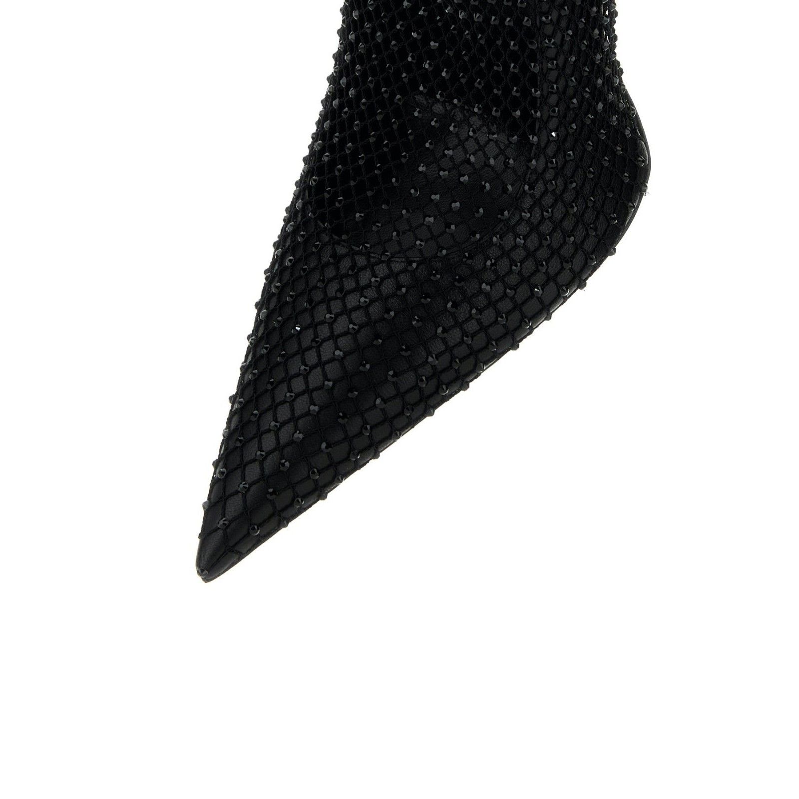 BALENCIAGA Avenue Mesh Black Leather 110mm Heel Ankle Boots