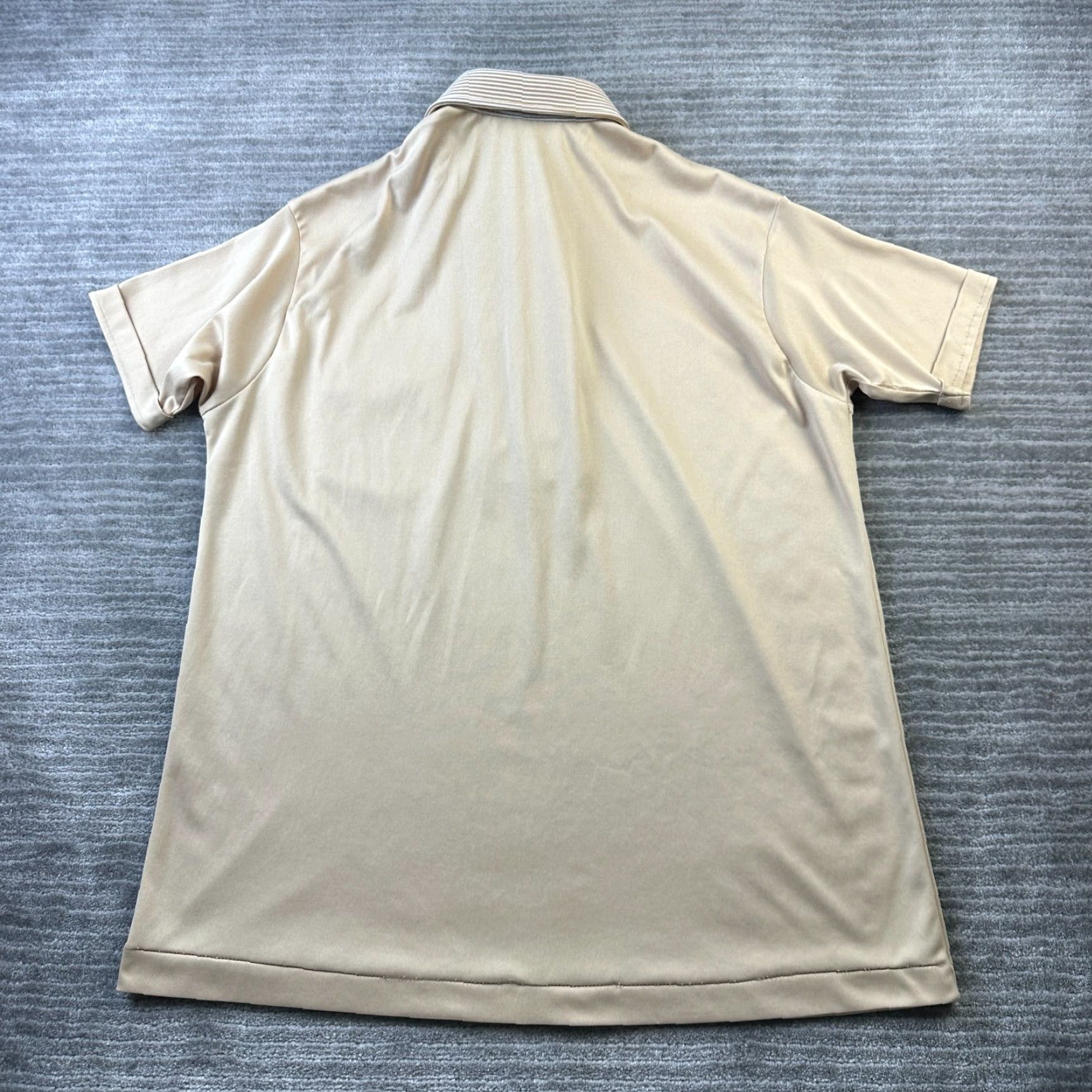 Haband VINTAGE Haband Polo Shirt Mens Medium Beige Tan 70s Retro Bowling Disco Collar Mens Size US M / EU 48-50 / 2 - 2 Thumbnail