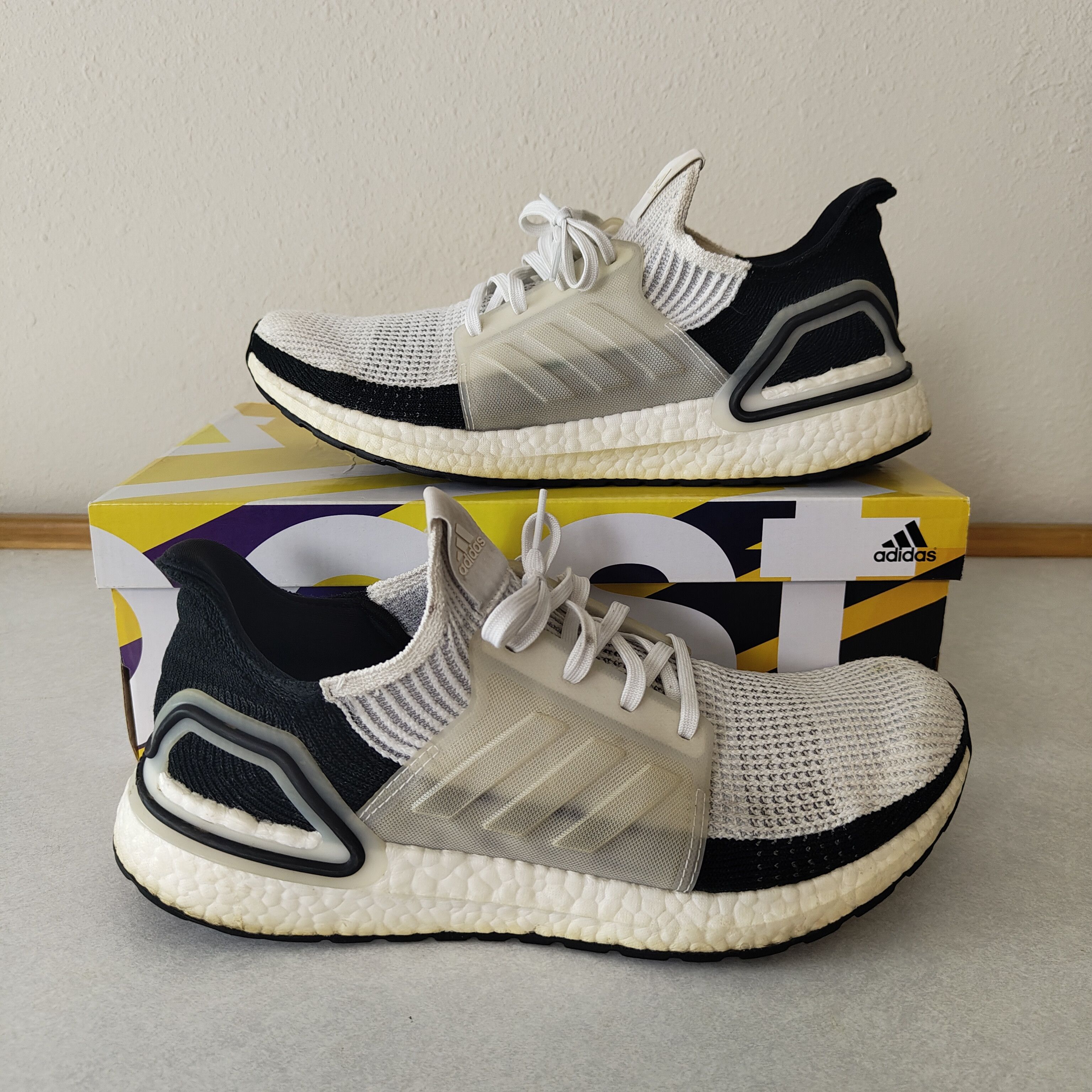 Adidas Adidas Ultra Boost 19 White Black Panda Oreo B37707 Size US 11.5 / EU 44-45 - 2 Thumbnail