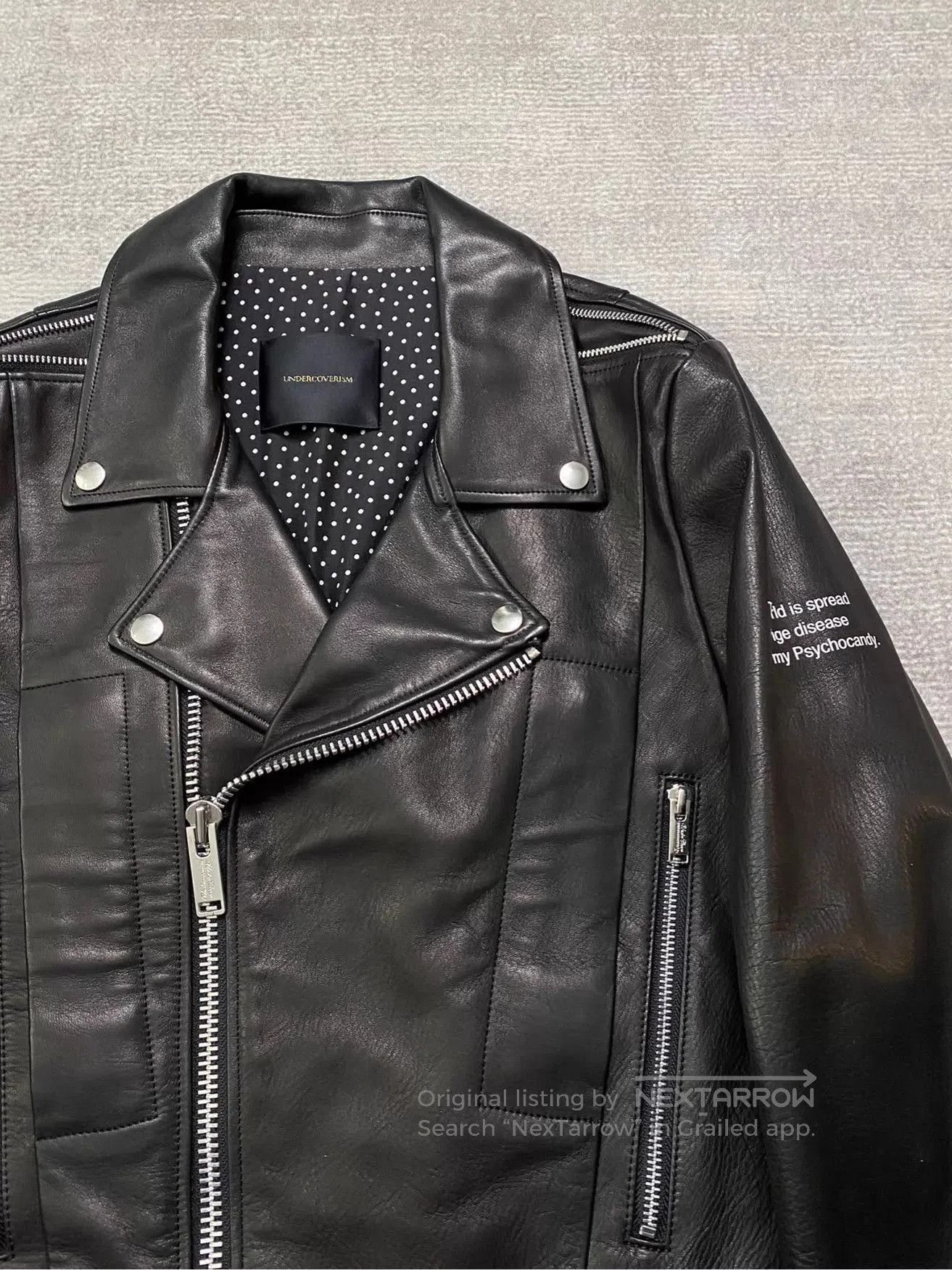 Undercover Black Leather Biker Jacket with Zip Details Size M. Size US M / EU 48-50 / 2 - 3 Thumbnail