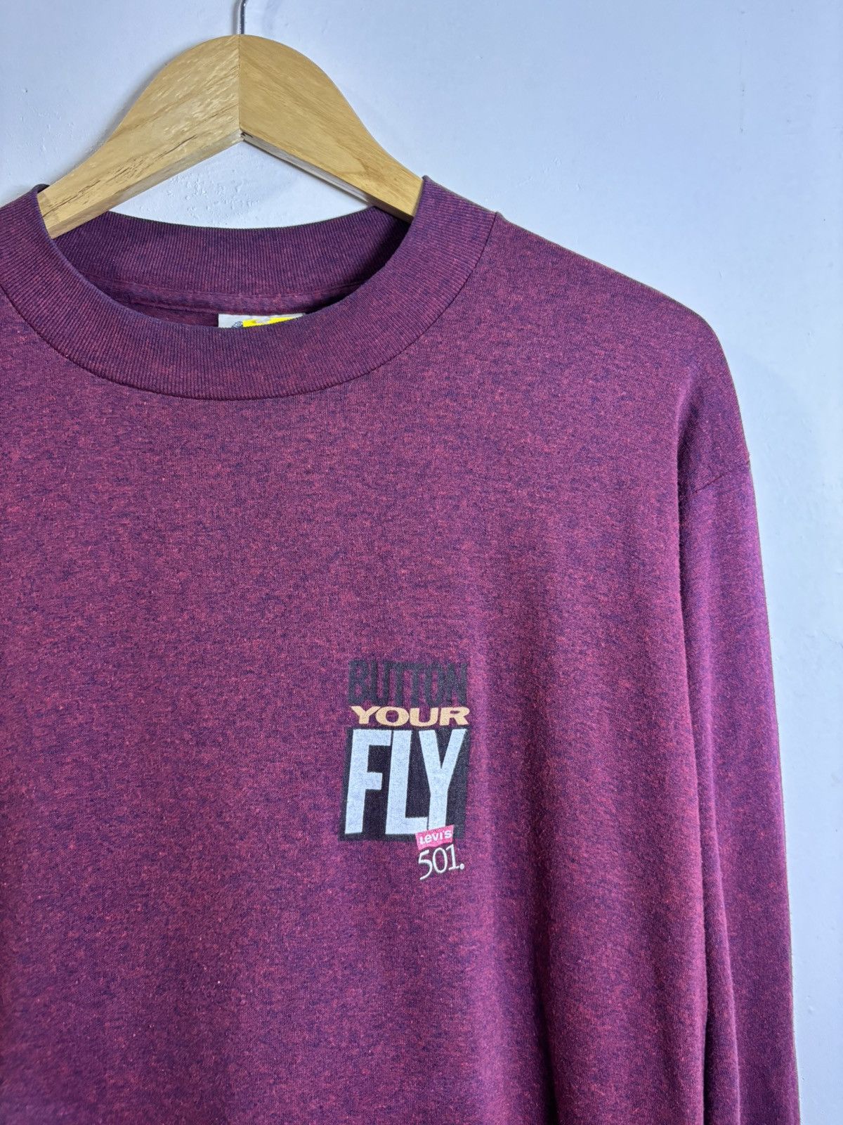 Levi's × Vintage Vintage Levis Button Your Fly 501 Tshirt Size US M / EU 48-50 / 2 - 2 Thumbnail