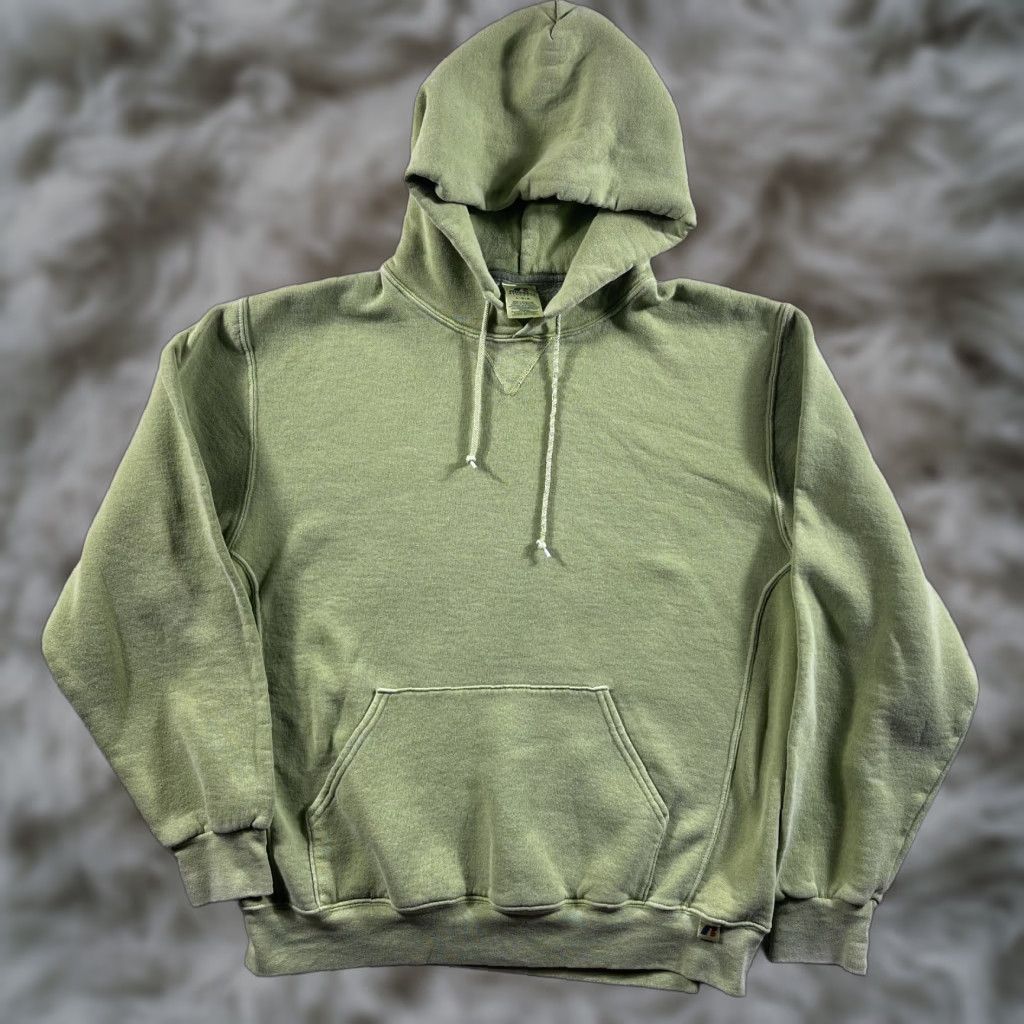 Russell Athletic VINTAGE Russell Athletic Hoodie Sweatshirt Mens Large Lime Green Pullover YZY Y2K Yeezy Size US L / EU 52-54 / 3 - 1 Thumbnail