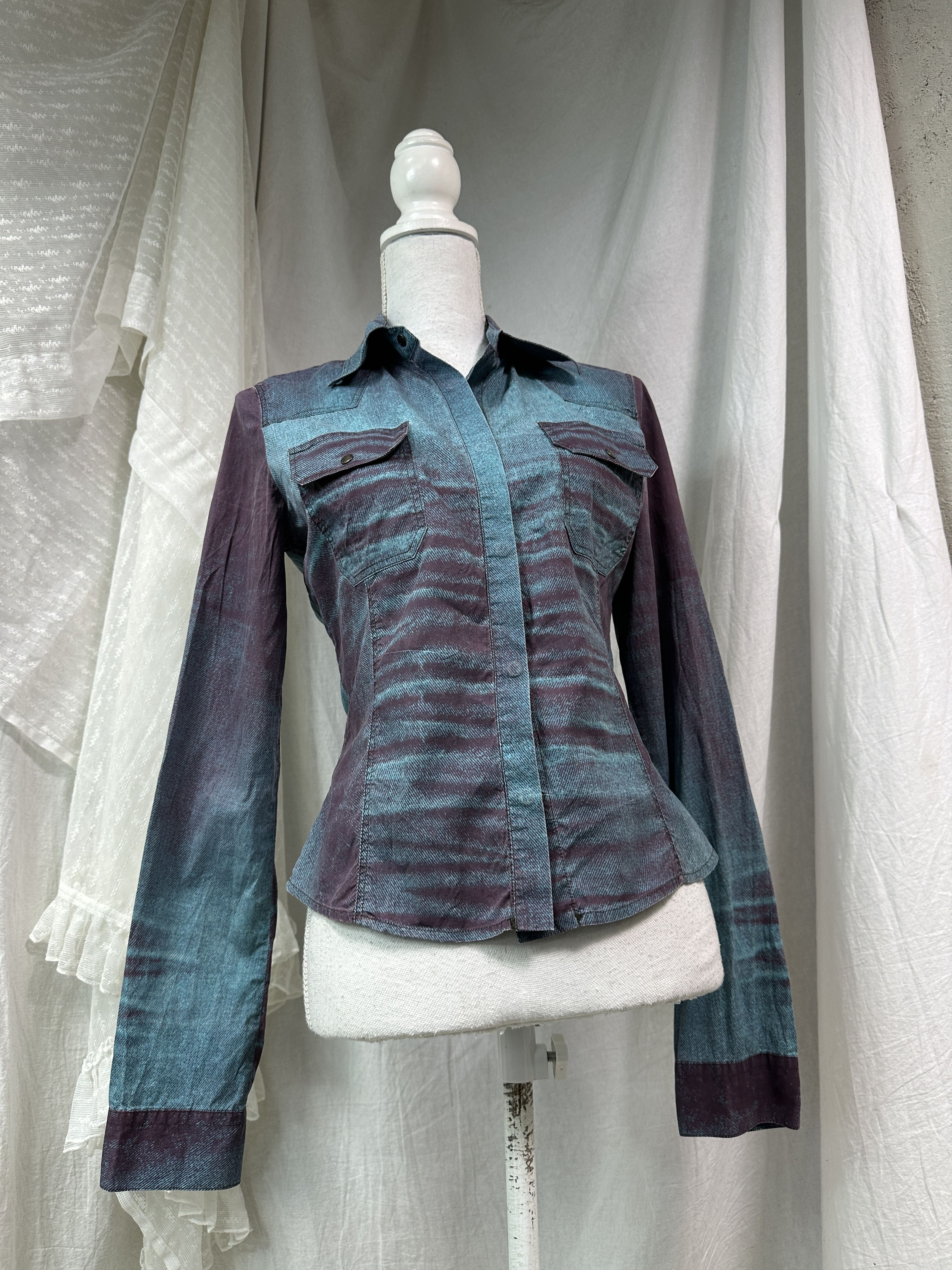 Roberto Cavalli Vintage Avant Garde Printed Roberto Cavalli Shirt Y2K Size S / US 4 / IT 40 - 1 Thumbnail