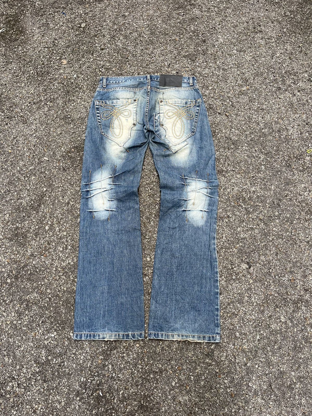 Hysteric Glamour 2000s Flare Jeans Devred Low Rise Retro Punk Denim Boot Cut Size US 30 / EU 46 - 11 Thumbnail