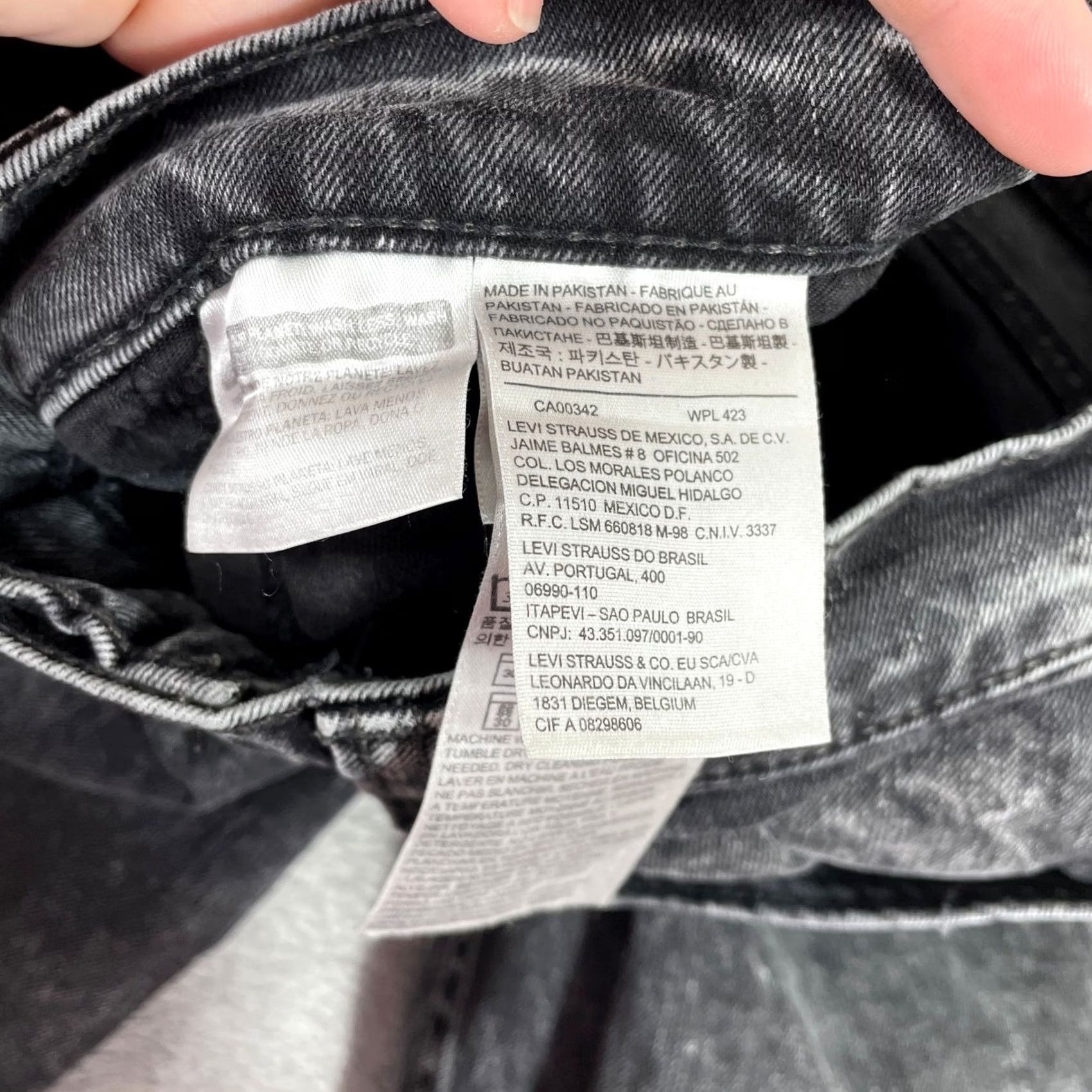 Levi's Levi's 511 Jeans Mens Slim Fit Black Acid Wash Stretch Denim Grunge Skater 31x29 Size US 31 - 5 Thumbnail