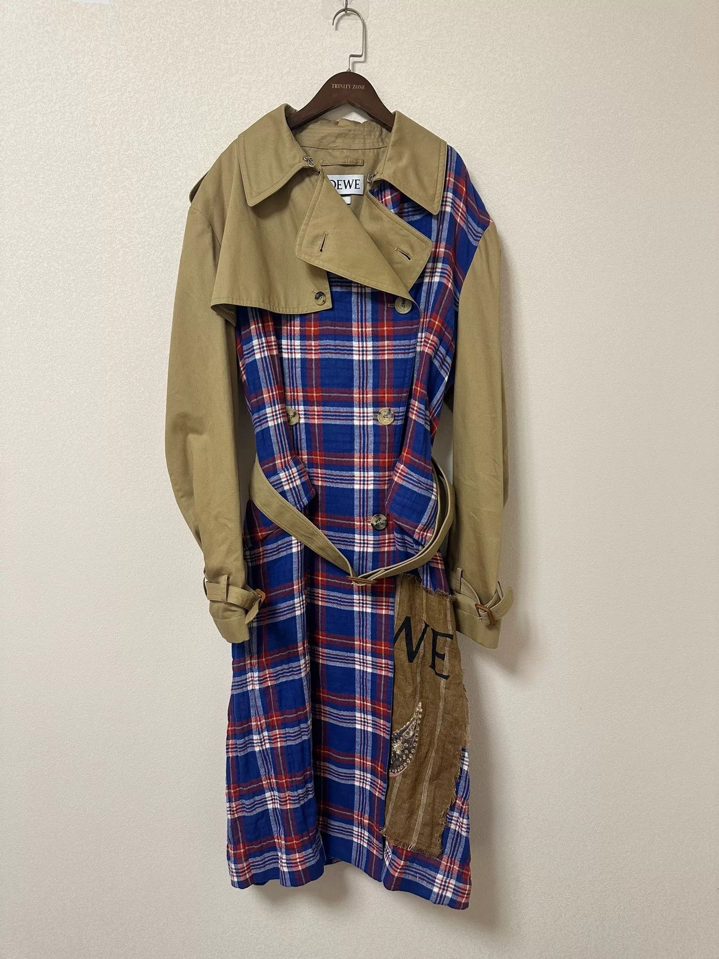 Loewe Loewe Patchwork Plaid Trench Coat Size US L / EU 52-54 / 3 - 1 Thumbnail