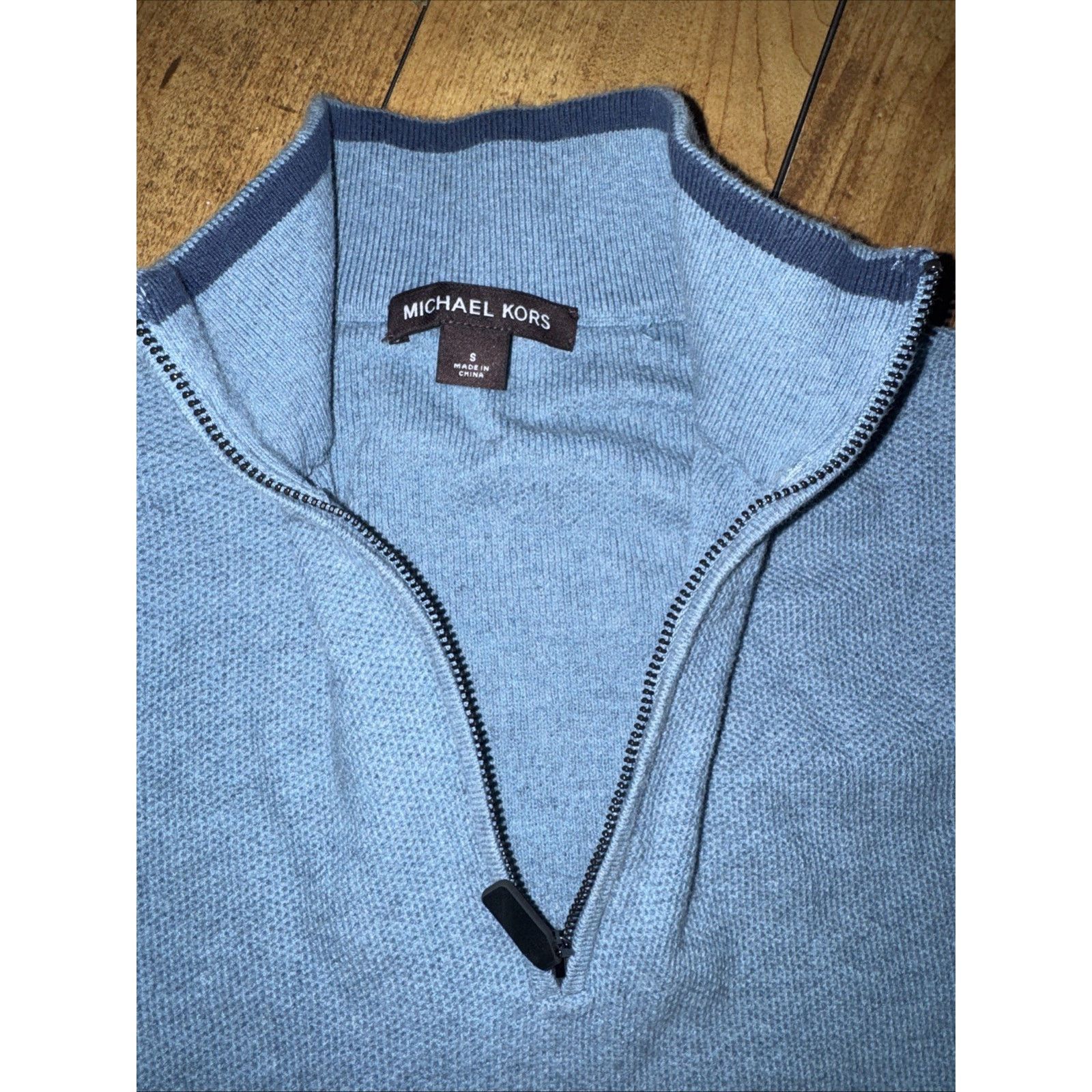 Michael Kors Michael Kors Quarter Zip Knit Sweater Blue Small 20x24 Size US S / EU 44-46 / 1 - 3 Thumbnail