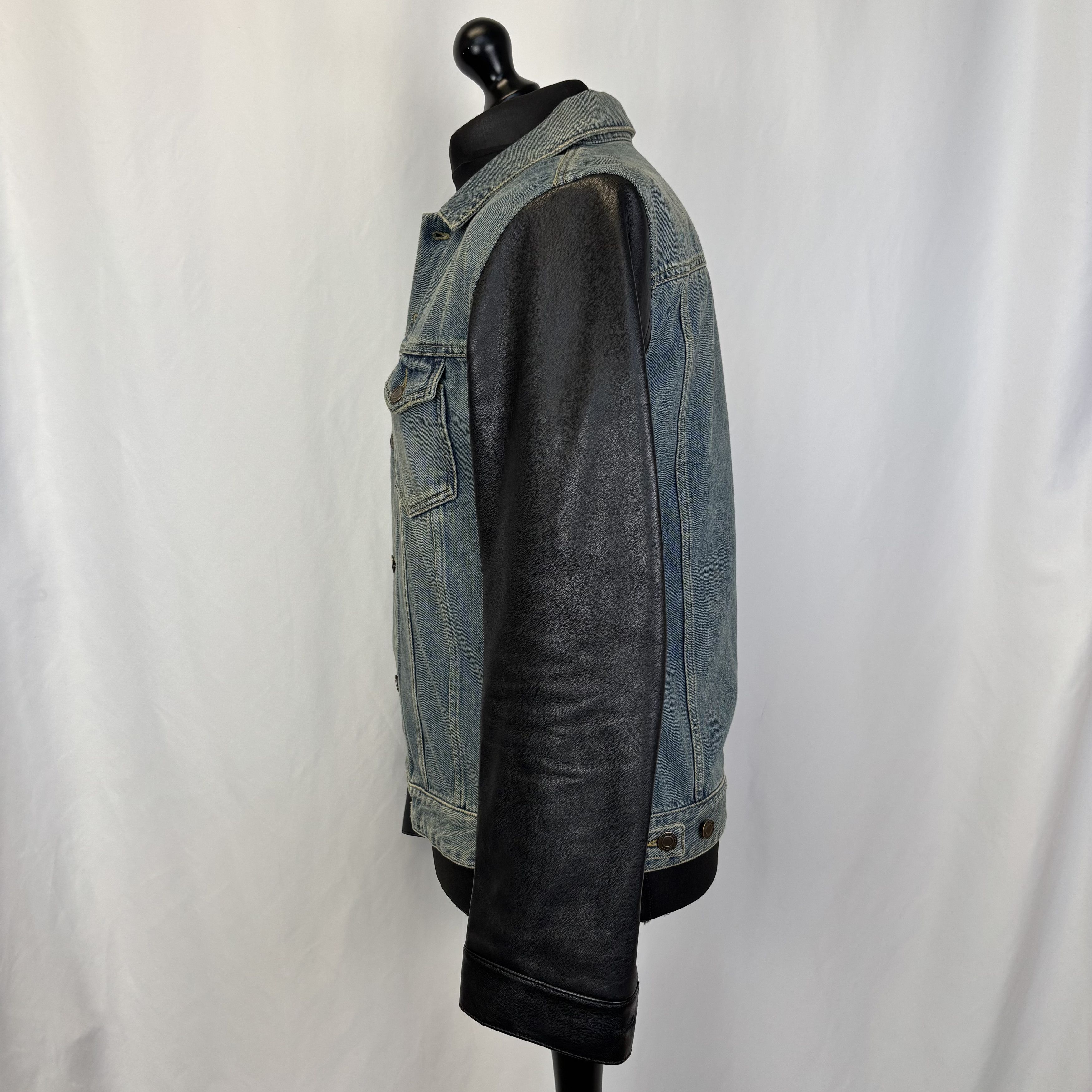 Saint Laurent Paris Saint Laurent Denim and Leather Jacket Size US L / EU 52-54 / 3 - 2 Thumbnail