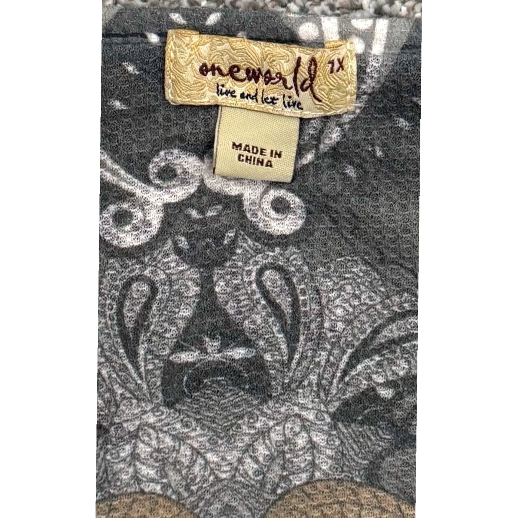 Vintage VINTAGE Y2K Statement Top Plus 1X Rhinestones Paisley Bohemian Grunge Whimsigoth Blouse Womens Size XL / US 12-14 / IT 48-50 - 2 Thumbnail