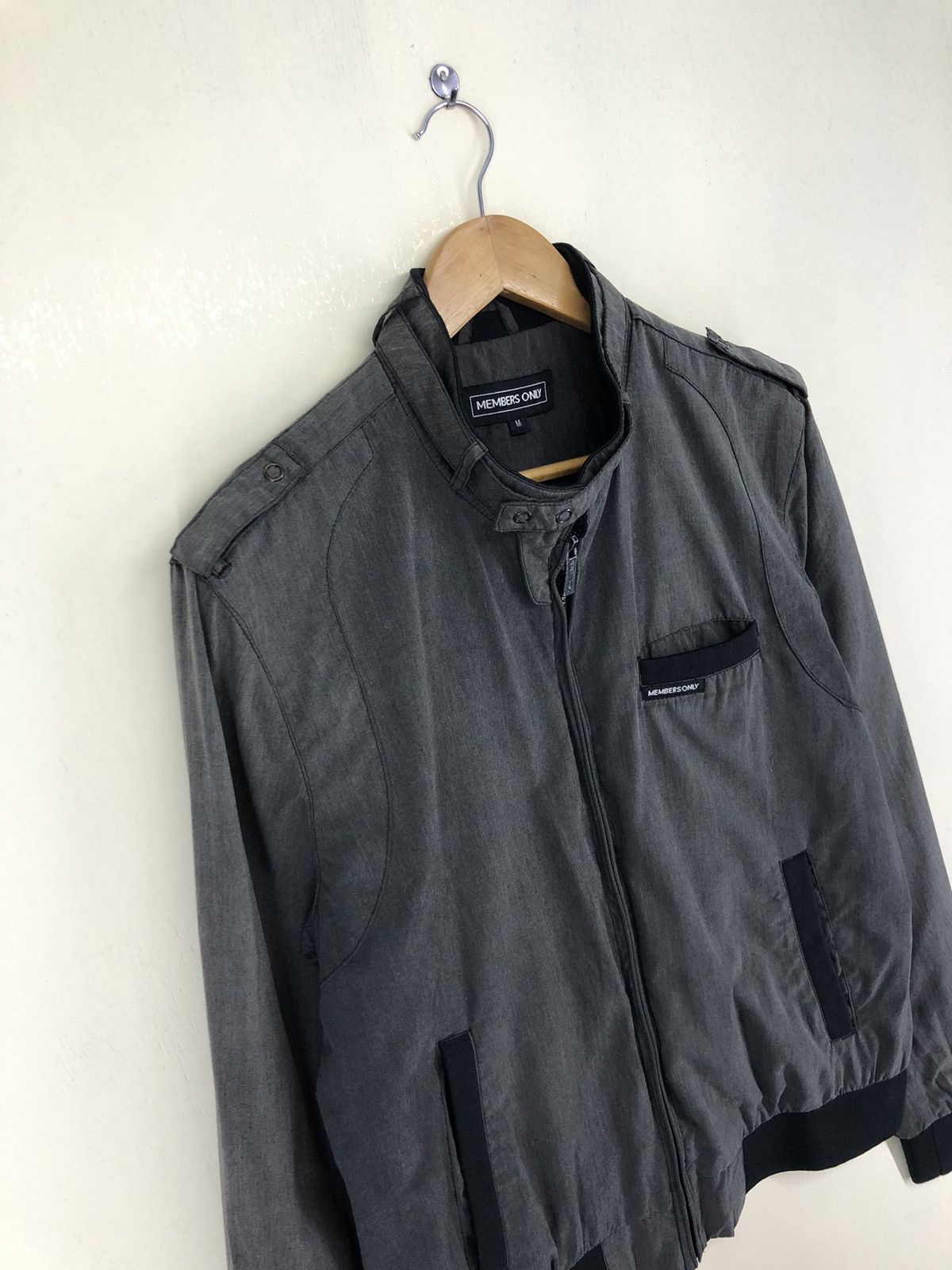 Members Only Members Only Faded Grey Racer Jacket Size US M / EU 48-50 / 2 - 4 Thumbnail