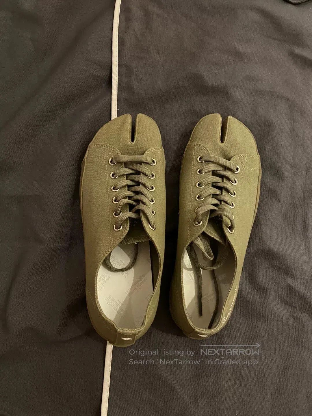 Vintage majiira tabi canvas shoes in green. Size US 11 / EU 44 - 1 Thumbnail