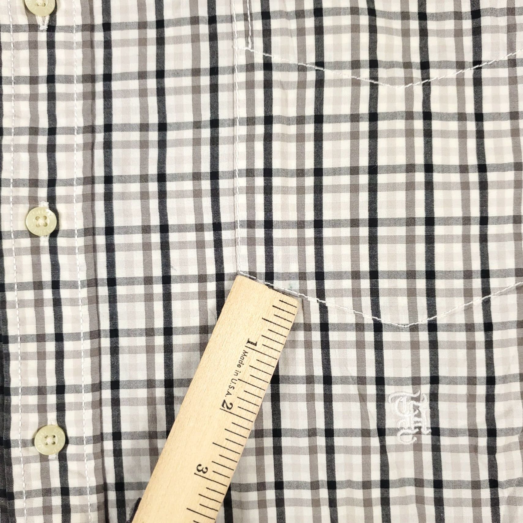 Tommy Hilfiger Tommy Hilfiger Shirt Mens 2XL Beige/Gray Plaid Button-Up Long Sleeve Casual Shirt Size US XXL / EU 58 / 5 - 7 Thumbnail