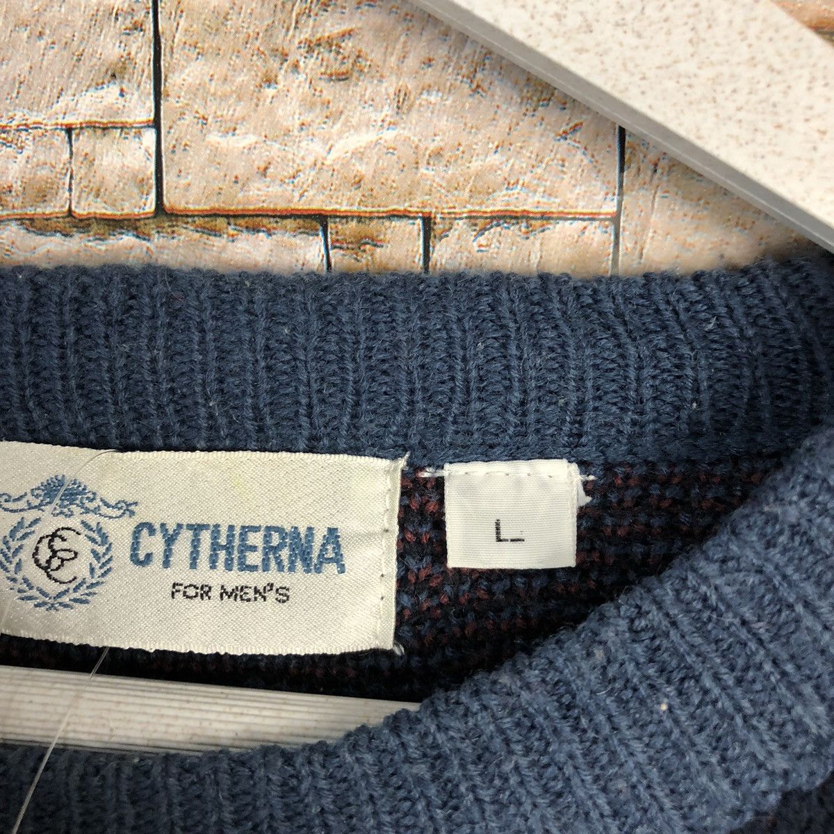 Homespun Knitwear Lythema vintage art sweatshirt Blue Knitwear #A1094 Size US L / EU 52-54 / 3 - 12 Thumbnail