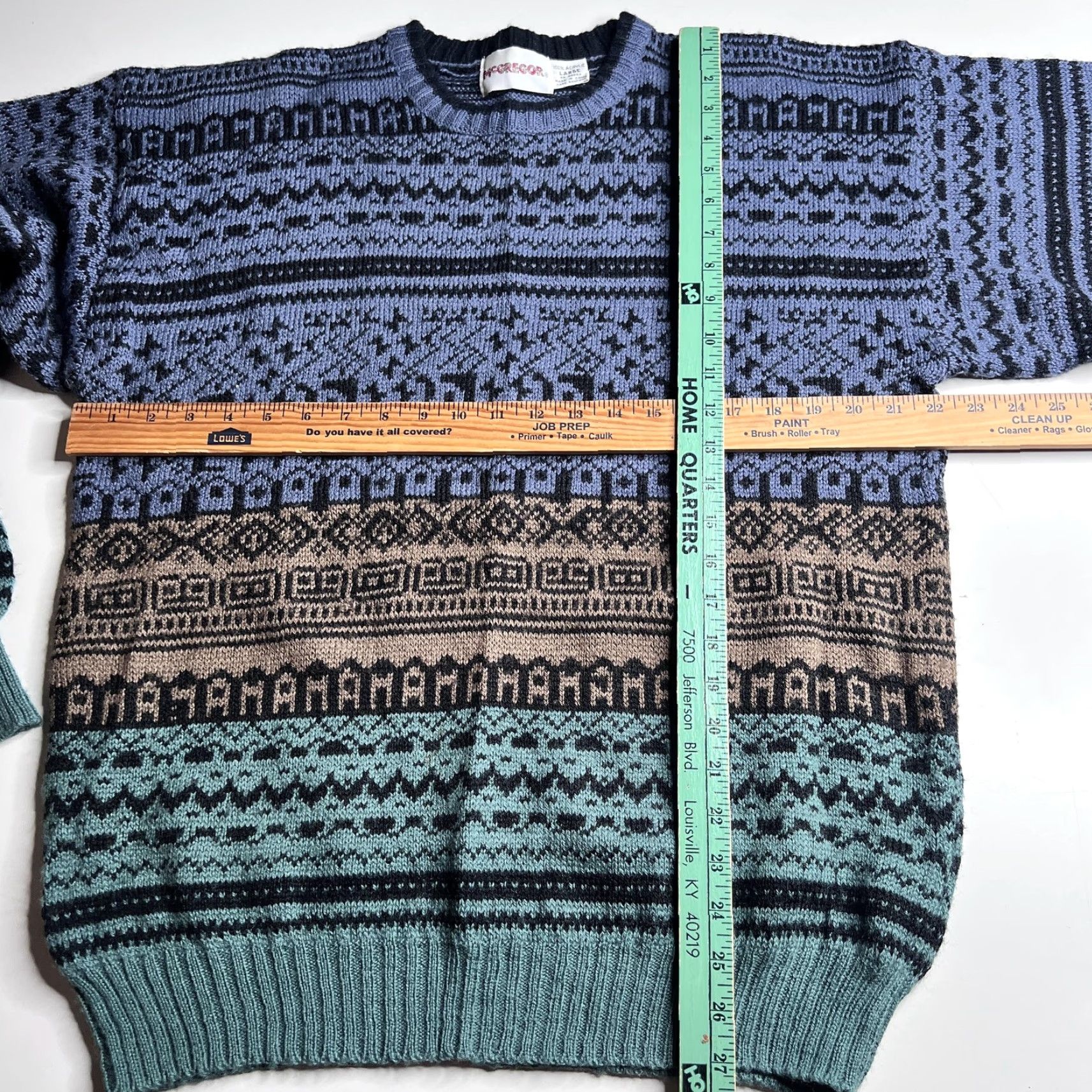 McGregor McGregor Sweater Mens Large Multicolor Acrylic Fair Isle Crew Neck Knit Pullover Size US L / EU 52-54 / 3 - 5 Thumbnail