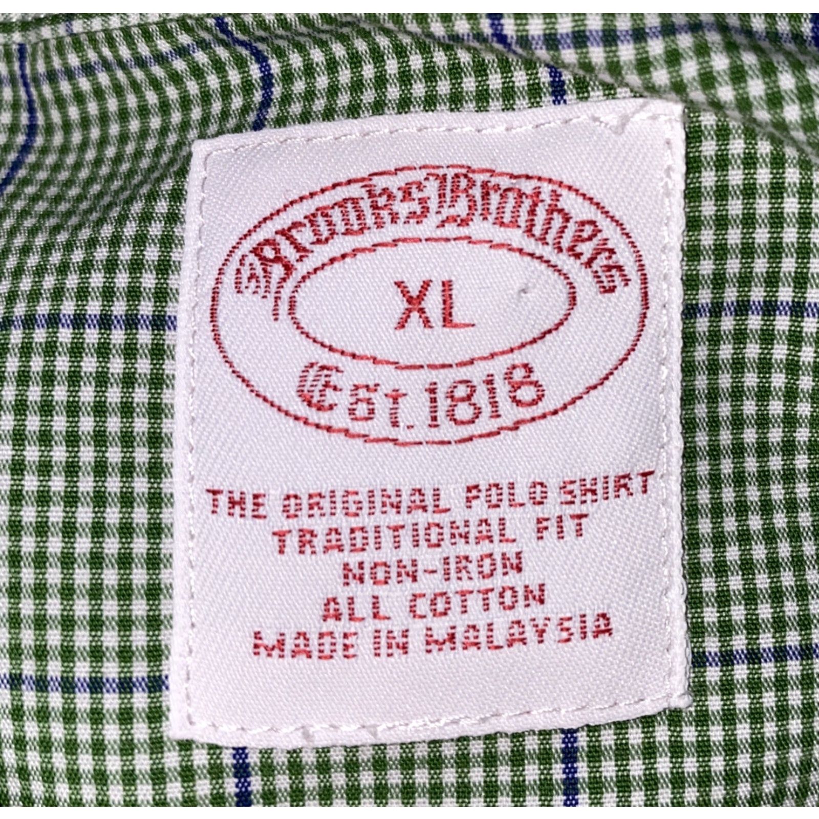 Brooks Brothers Brooks Brothers Shirt Mens Green Check Long Sleeve Button-Up Non-Iron XL Size US XL / EU 56 / 4 - 6 Thumbnail