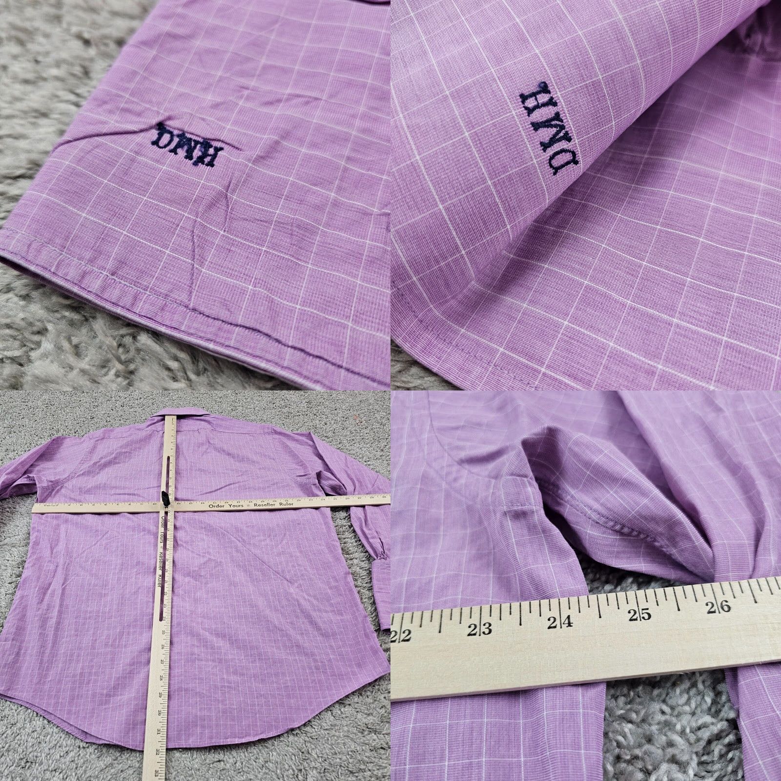 Brooks Brothers VINTAGE Brooks Brothers Plaid Shirt Mens Large L Purple Long Sleeve French Cuff USA Size US L / EU 52-54 / 3 - 8 Thumbnail