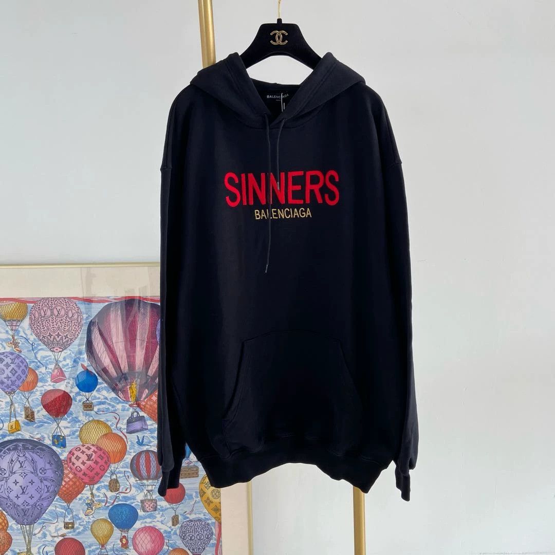 Balenciaga Balenciaga black letter logo hoodie XS Size US XS / EU 42 / 0 - 1 Thumbnail