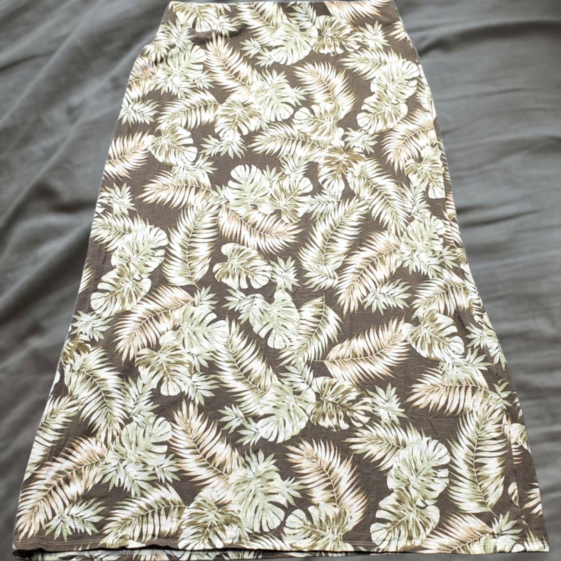J. Jill J. Jill Skirt A-Line Midi Womens XS Palm Leaf Print Multicolor Pull-On Waist Comfort Size 26" / US 2 / IT 38 - 1 Thumbnail