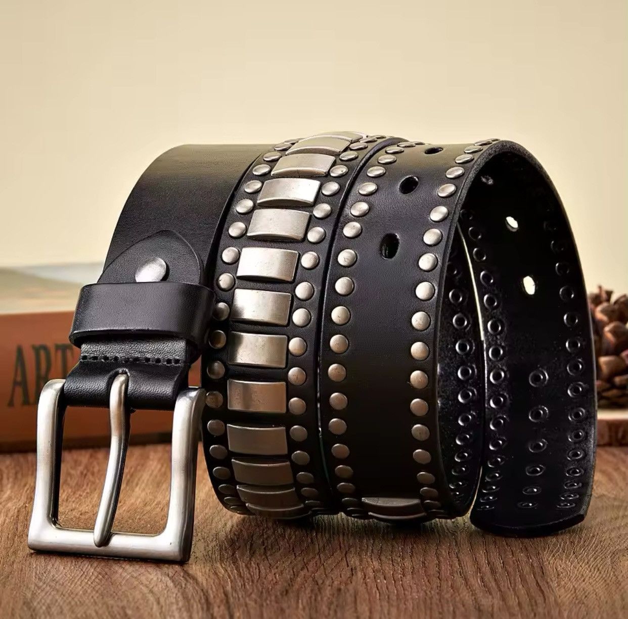 Genuine Leather × Japanese Brand Genuine Leather Metal Pin Buckle Men Belt Size ONE SIZE - 2 Thumbnail