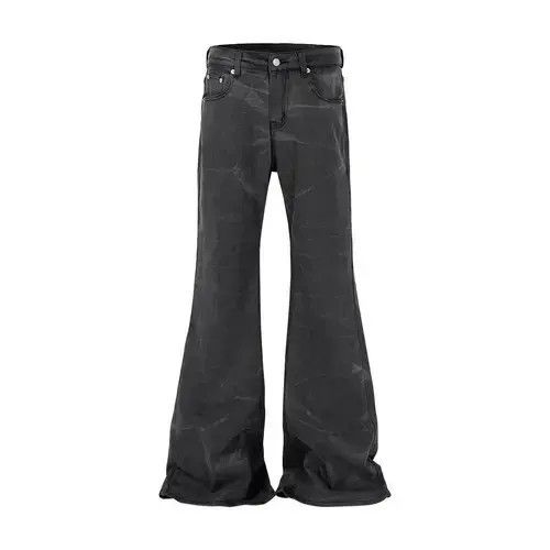 Japanese Brand Washed Wave Patterned Micro Flared Jeans Men Size US 31 - 4 Thumbnail