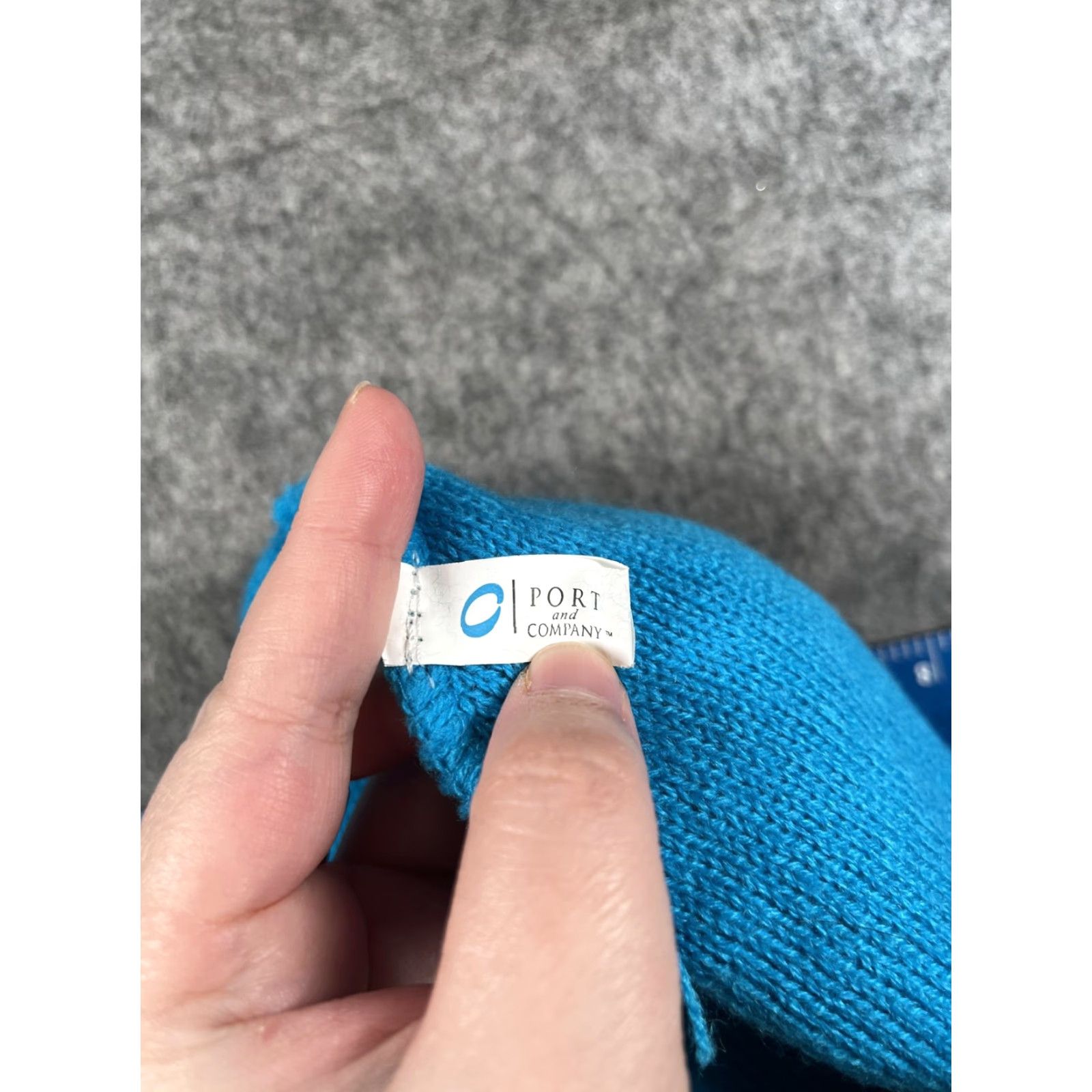 Port & Company Port & Company Beanie Mens One Size Blue Knit OES Embroidered Front Logo Stretch Winter Size ONE SIZE - 7 Thumbnail