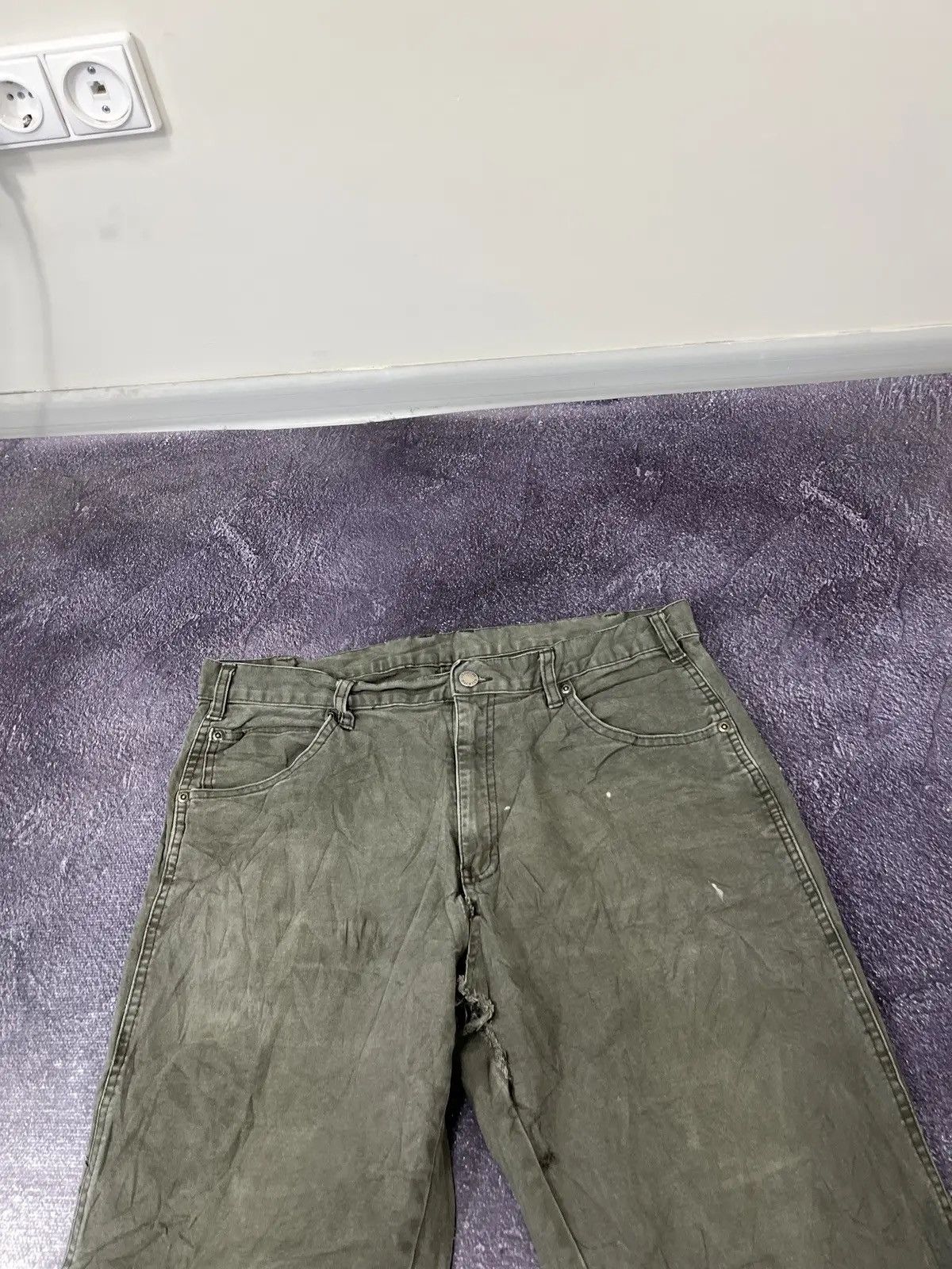 Dickies × Vintage Vintage Dickies Olive Work Hype Carpenter Baggy Pants Size US 34 / EU 50 - 8 Thumbnail