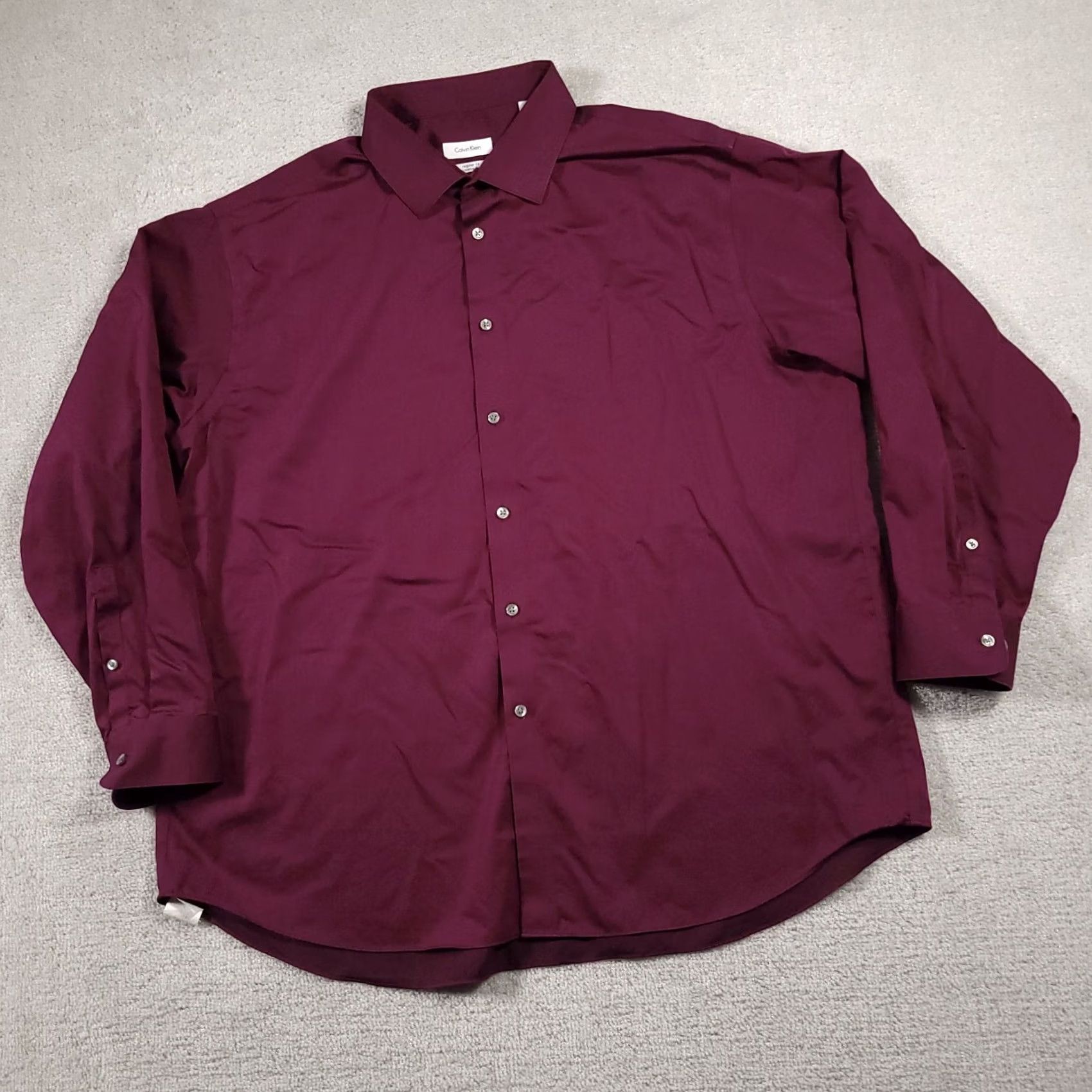Calvin Klein Calvin Klein Shirt Mens Purple Button Up Performance Non-Iron 18.5 34/35 Size US XXL / EU 58 / 5 - 2 Thumbnail