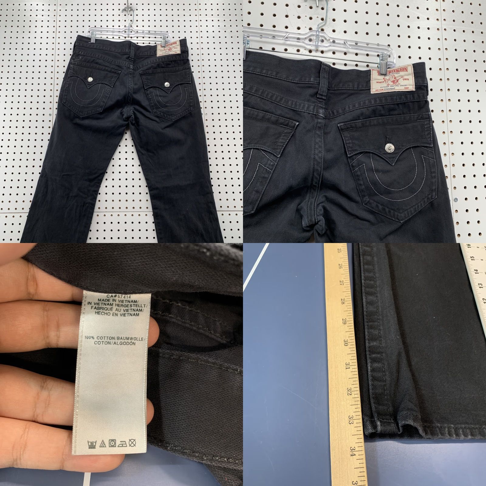 True Religion VINTAGE True Religion Jeans Men 36 Baggy Straight Leg Denim Black 38x34 Mens Jeans Size US 36 / EU 52 - 8 Thumbnail