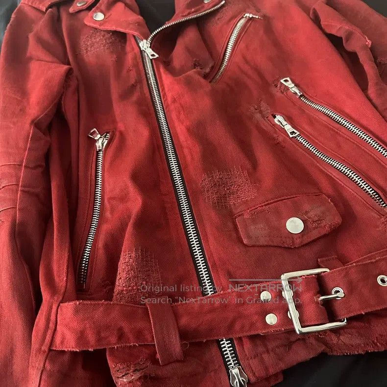 Amiri Amiri Size S Red Suede Jacket Size US S / EU 44-46 / 1 - 3 Thumbnail