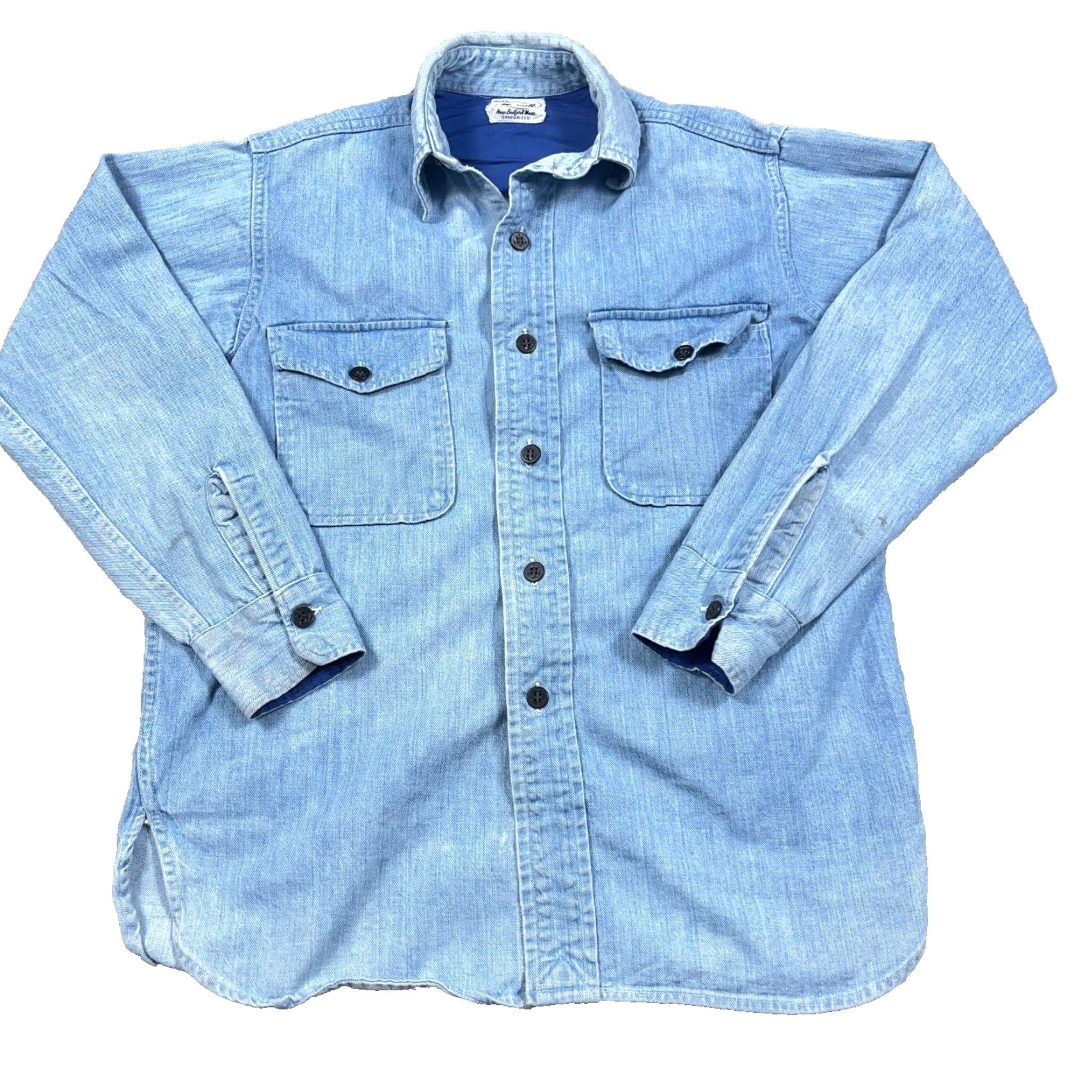 Madewell VINTAGE Madewell Denim Men Large Blue Jean Sanforized Button Up 70s 80s Faded Size US 33 - 2 Thumbnail