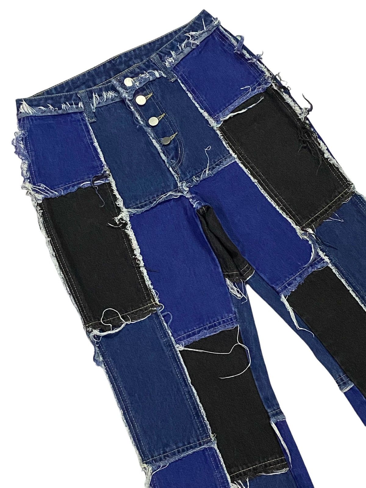 Japanese Brand Japanese Brand Patchwork High Waish Button fly Splied Jeans Size 28" / US 6 / IT 42 - 15 Thumbnail