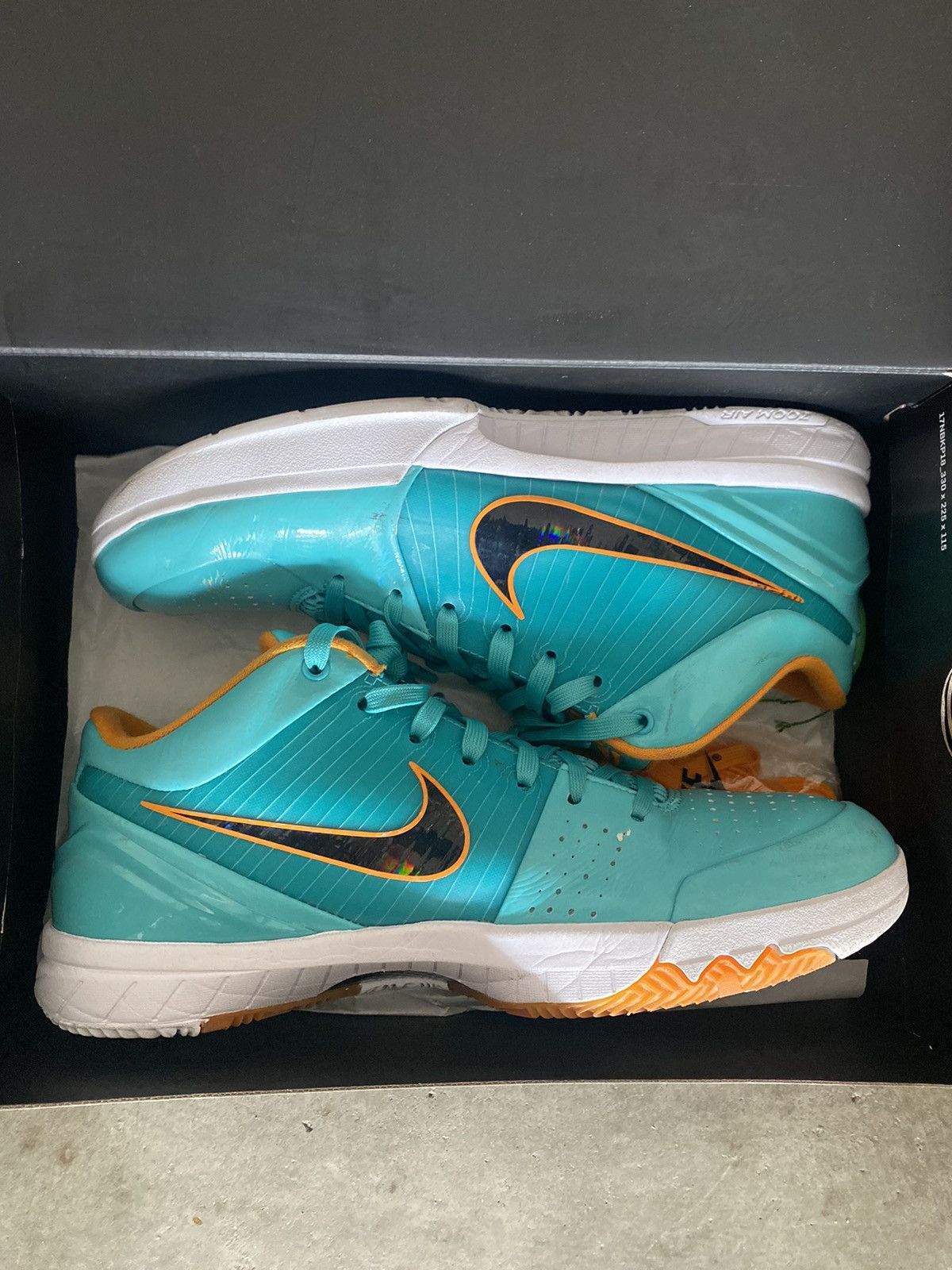 image of Kobe Mentality x Nike Kobe 4 Protro Undefeated San Antonio Spurs Demar Derozan Shoes in Blue (Size 