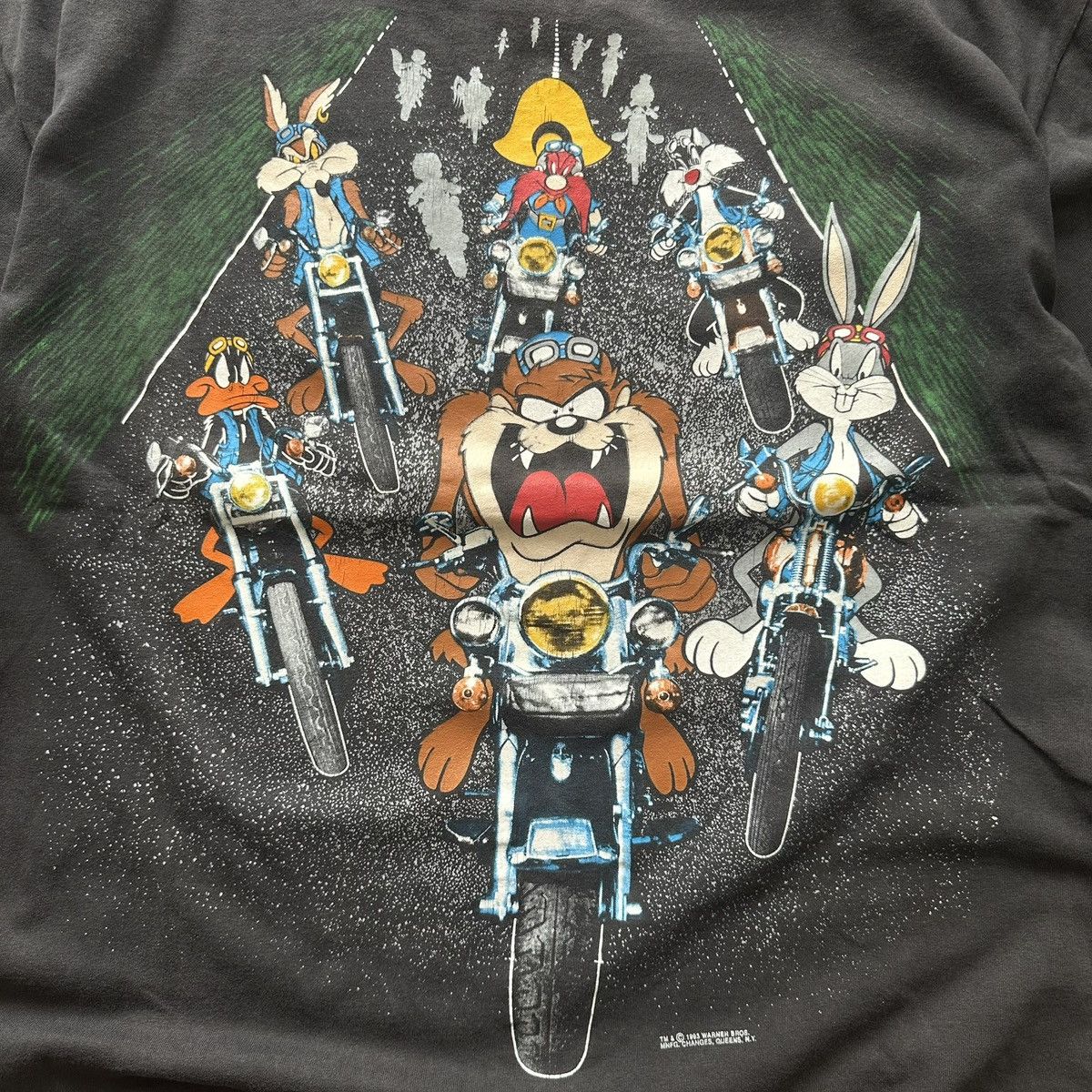 Vintage 1993 Harley Davidson Looney Tunes Biker Vintage Double Sided Size US XL / EU 56 / 4 - 4 Thumbnail