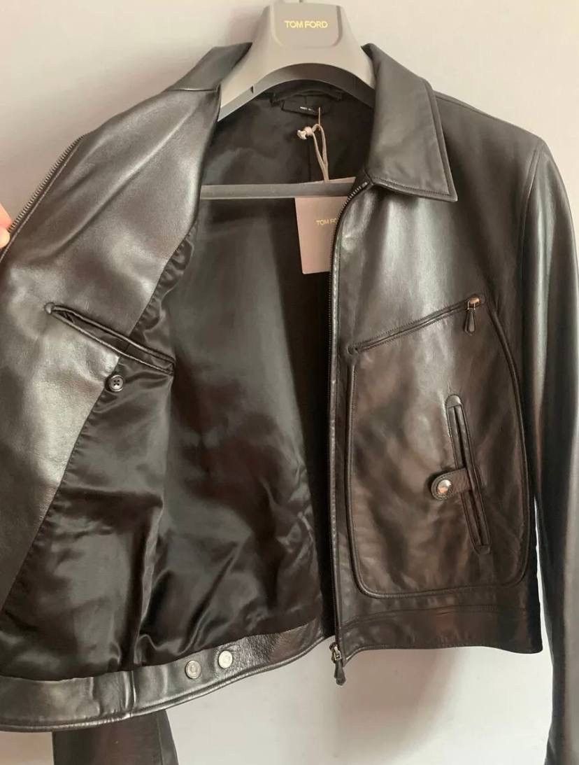 Tom Ford Tom Ford Jacket Leather Motorcycle Black Zip Size:48 IT Size US M / EU 48-50 / 2 - 3 Thumbnail
