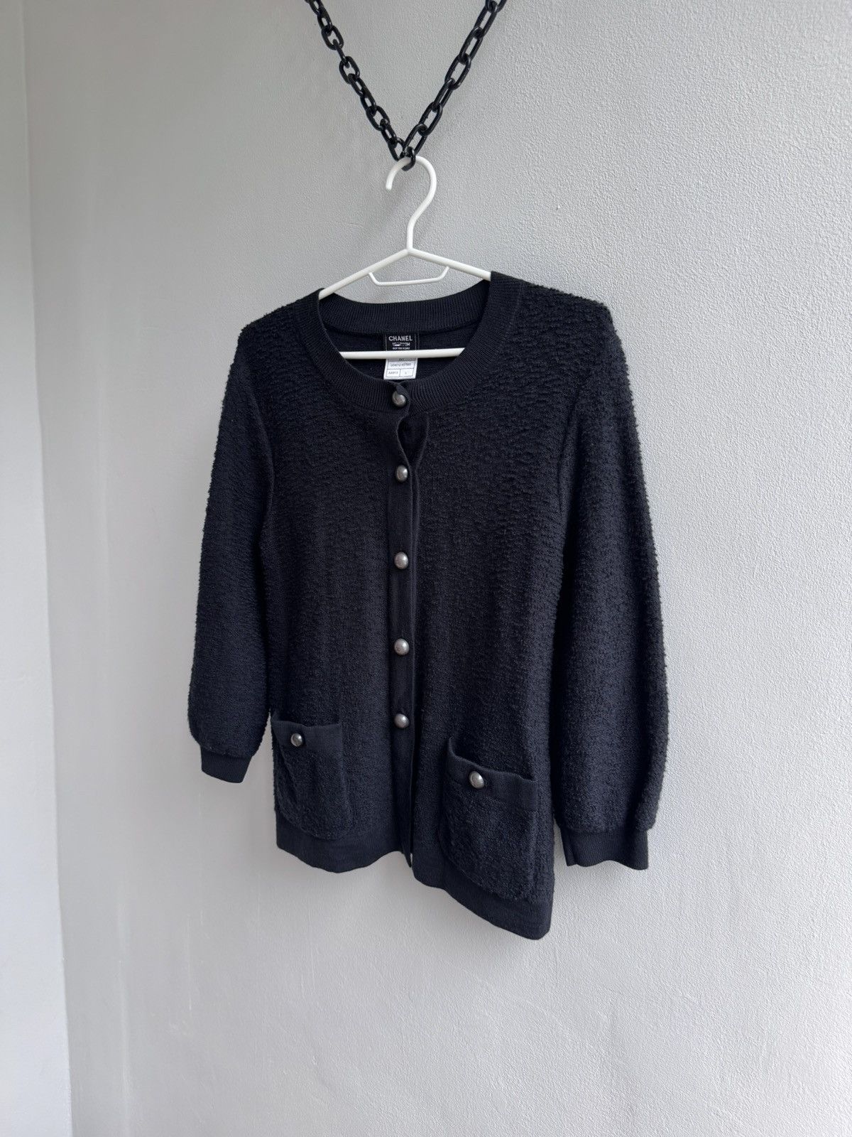 Chanel Chanel Wool Tweed Cardigan Button Up Size L / US 10 / IT 46 - 2 Thumbnail